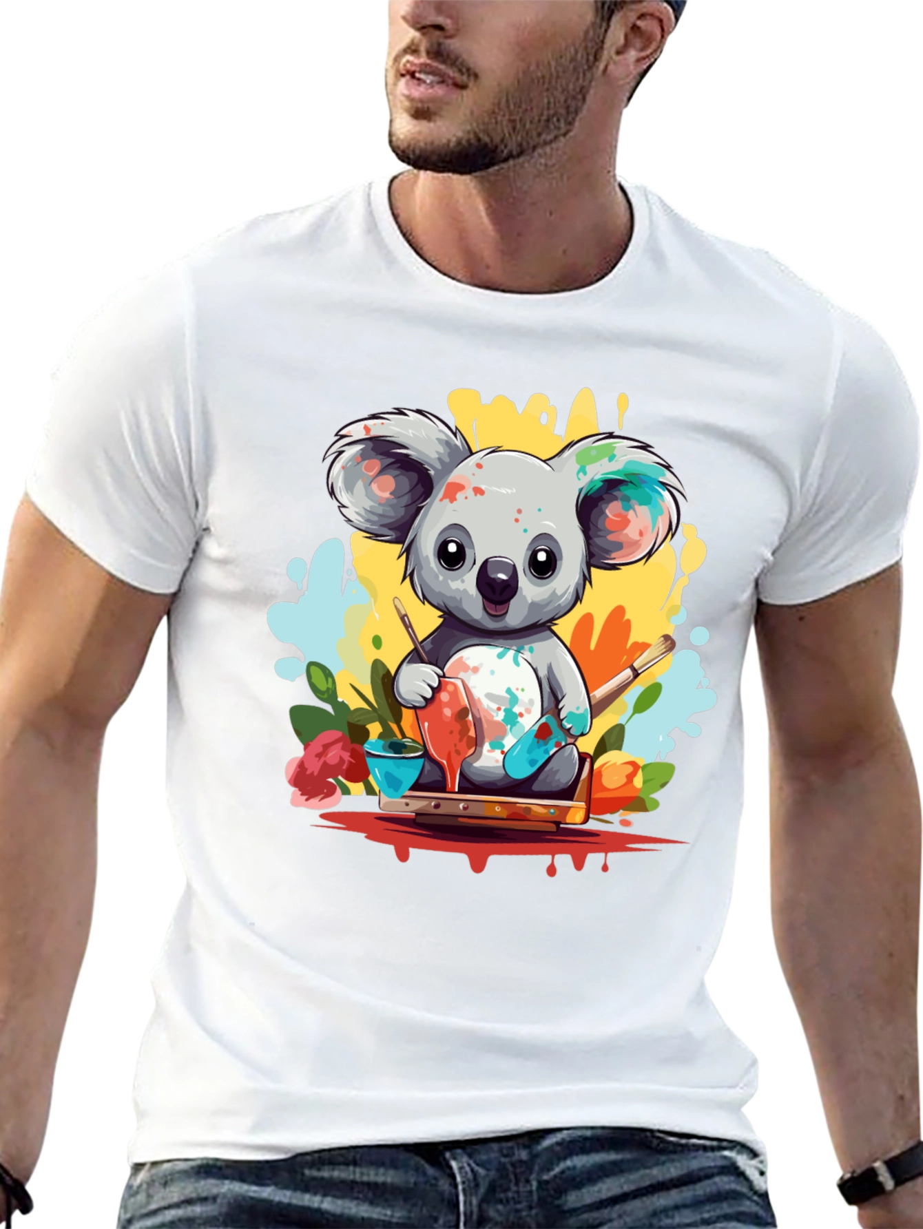 Koala Artist Graphic Tee - Cute & Colorful - 13