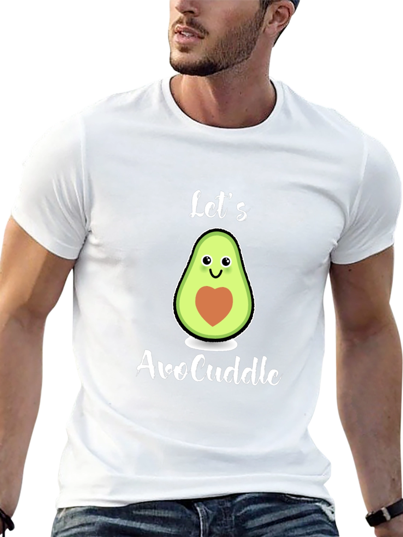 Black Let's AvoCuddle T-Shirt: Cute Avocado Graphic Tee view 13