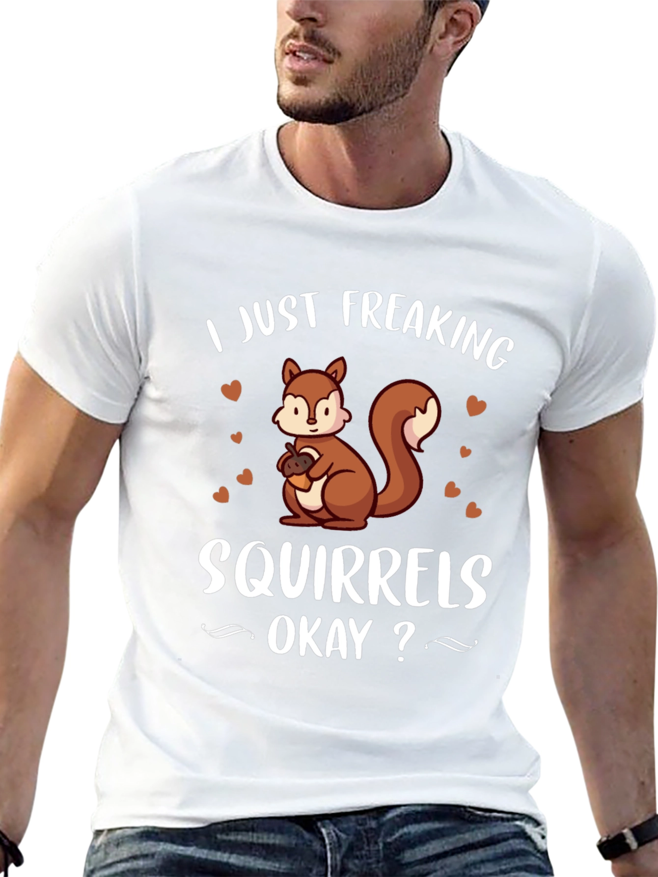 Black I Just Freaking Love Squirrels T-Shirt view 13