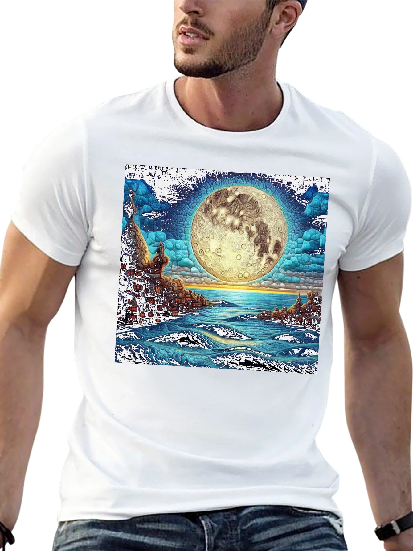 Black Mystic Moonscape Graphic Tee view 13