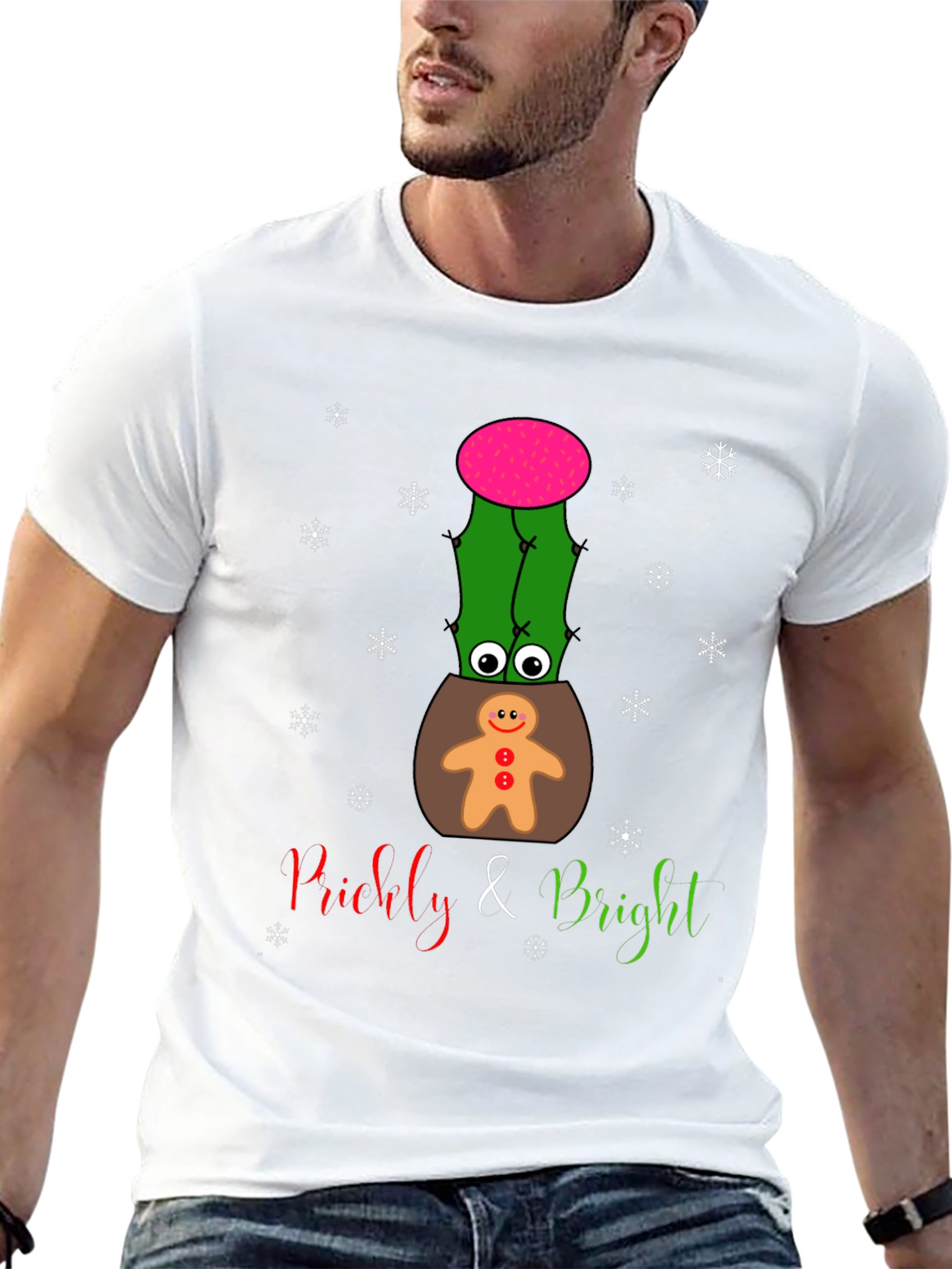 Black Prickly & Bright Holiday Cactus T-Shirt view 13