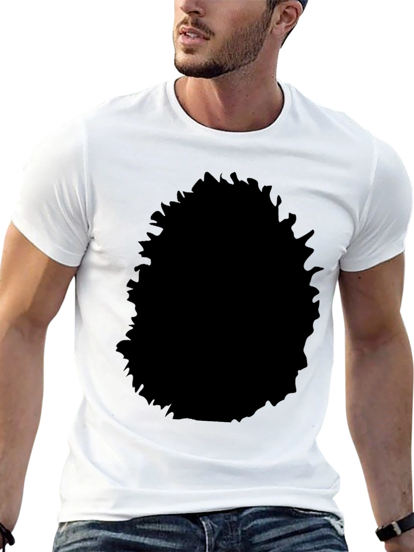 Black Black Cotton Crew Neck T-Shirt - Casual Style view 13