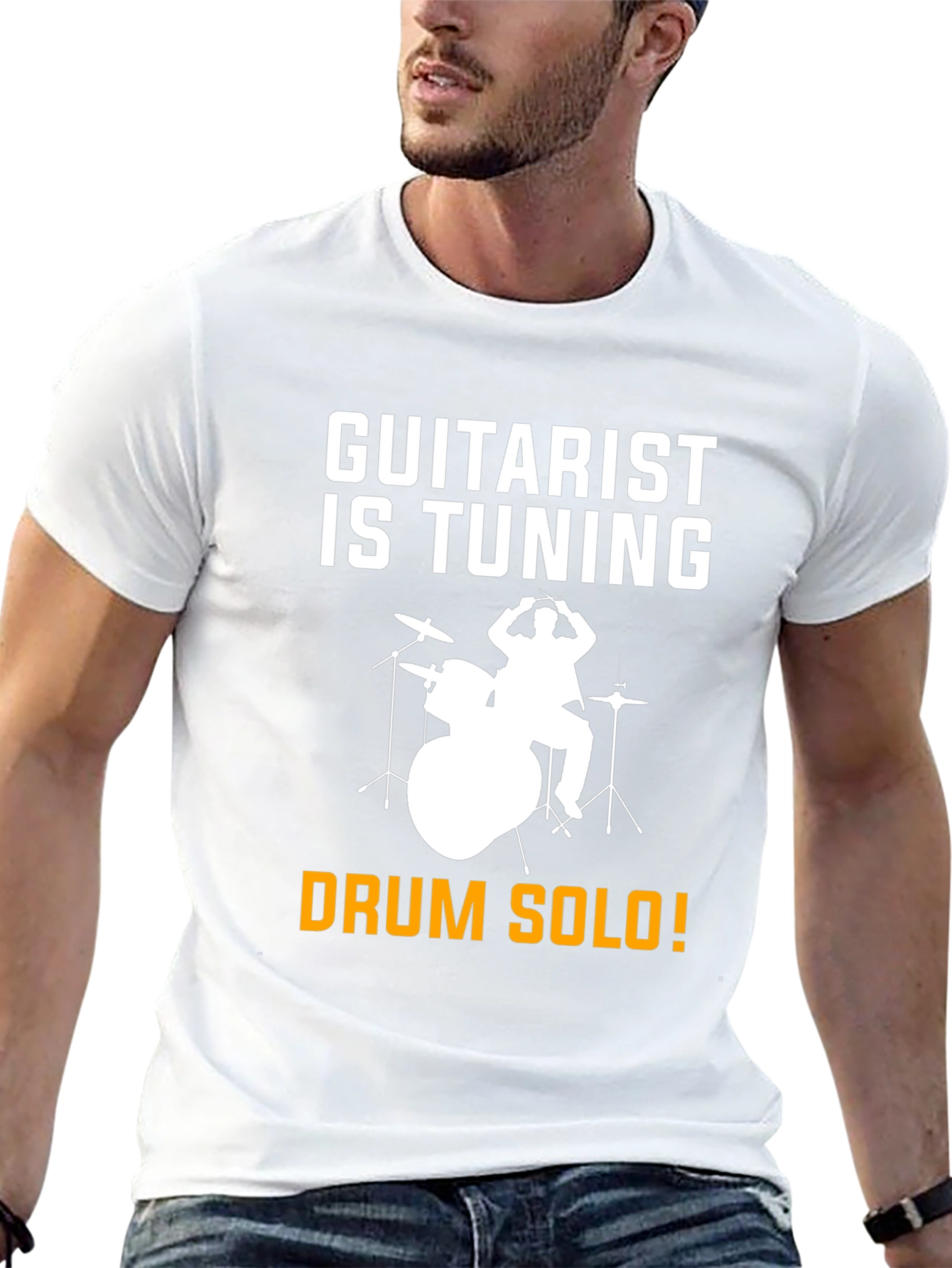 Black Guitarist Tuning T-Shirt Drummer Solo Funny Music Tee view 13