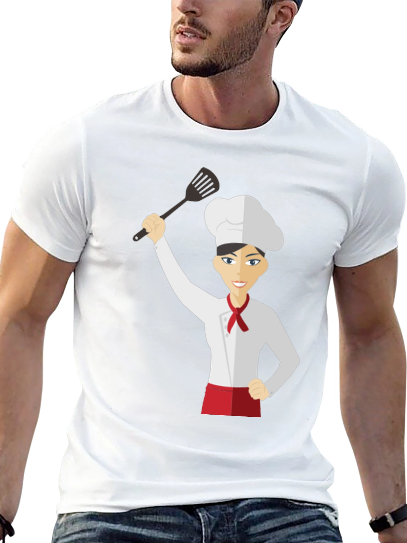 Black Chef Woman's Black Graphic T-Shirt view 13