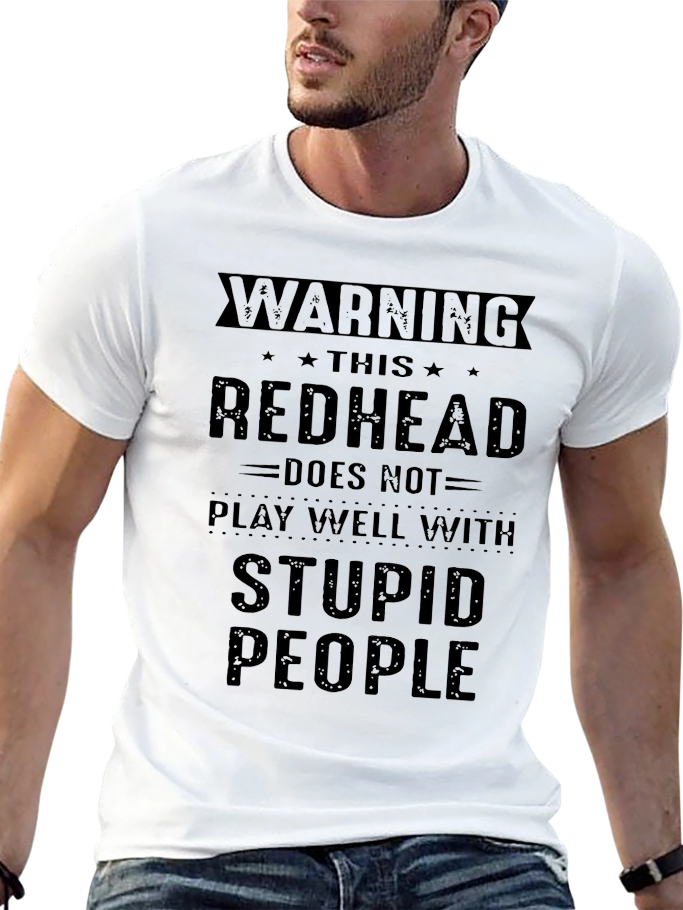 Black Warning Redhead T-Shirt view 13