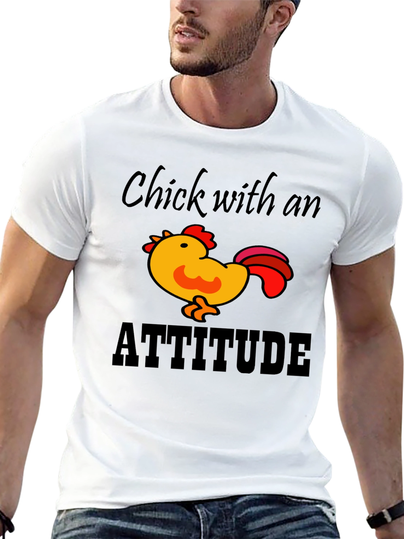 Black Chick with Attitude Black T-Shirt view 13