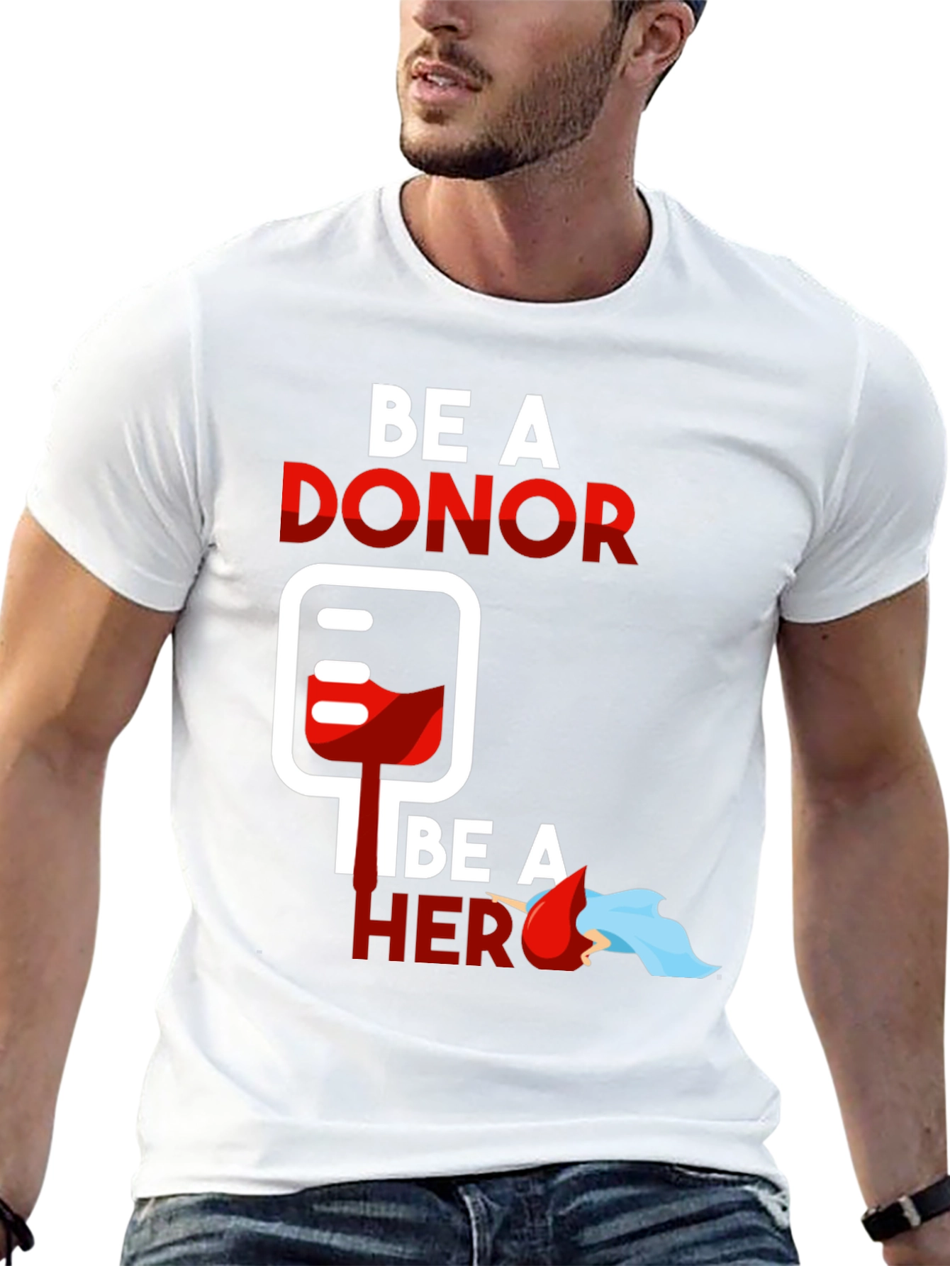 Black Be a Donor Be a Hero Graphic Tee view 13