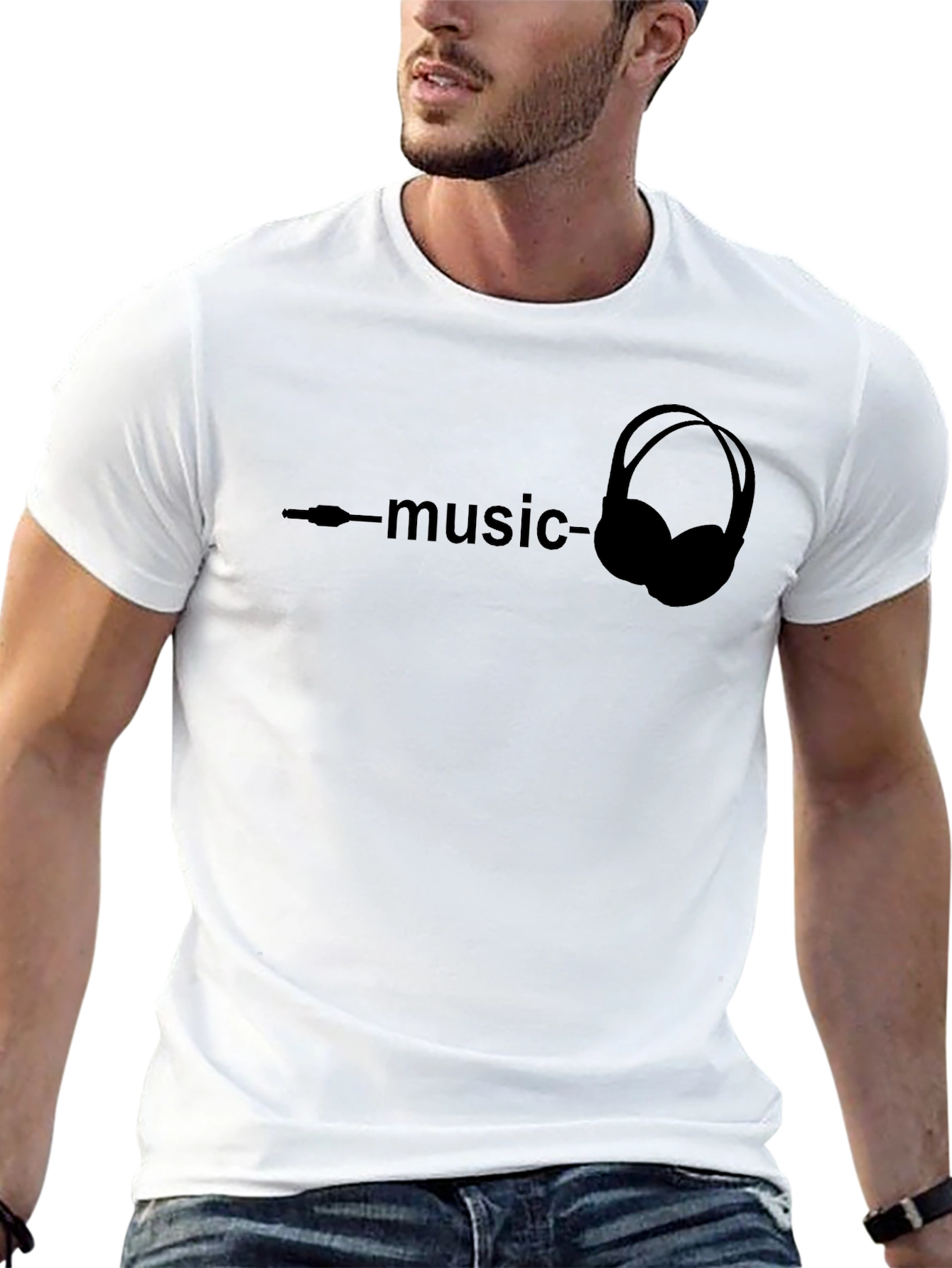 Black Music Headphone Graphic Tee - Stylish Unisex T-Shirt view 13