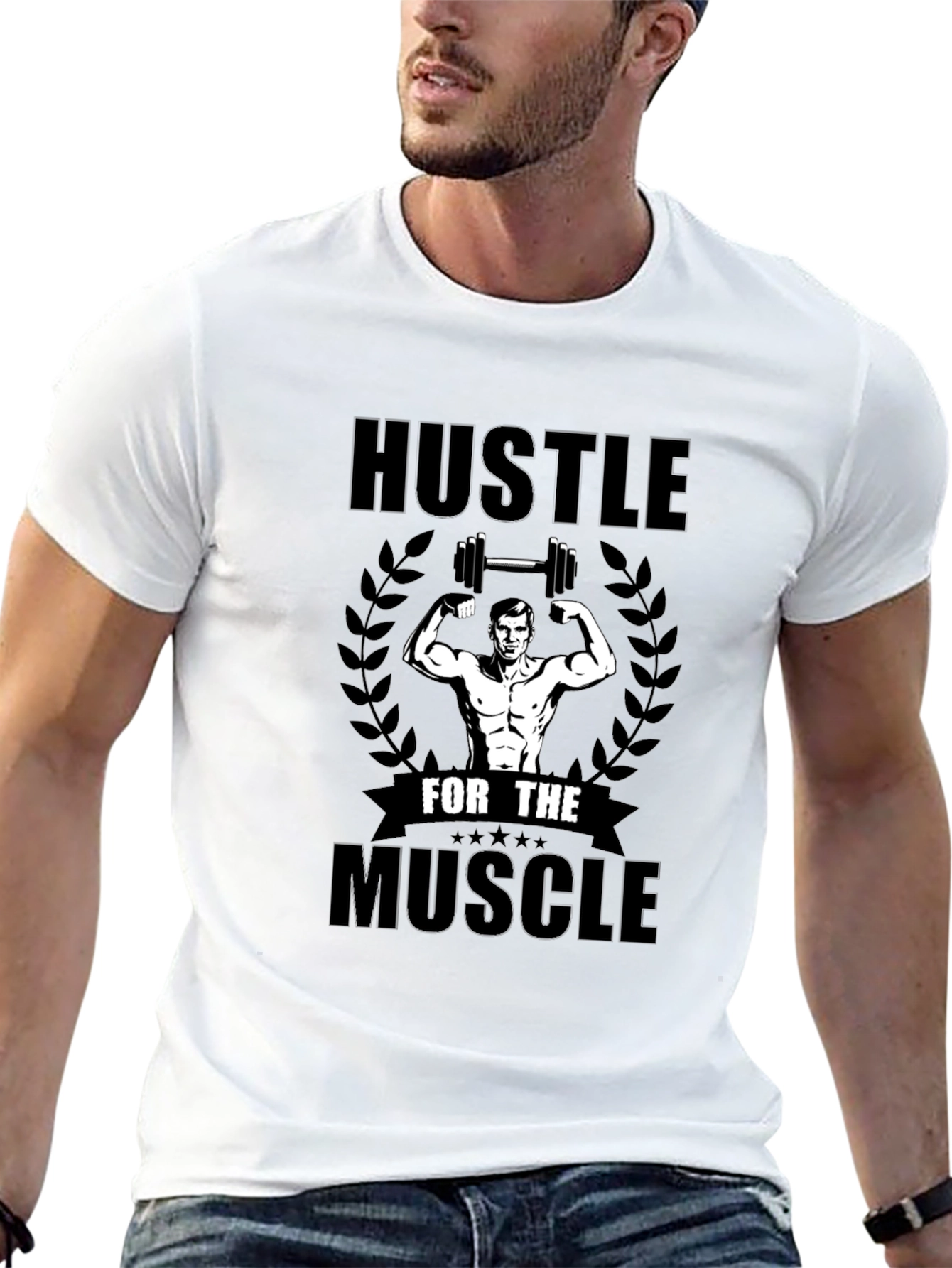 Black Hustle For The Muscle T-Shirt view 13