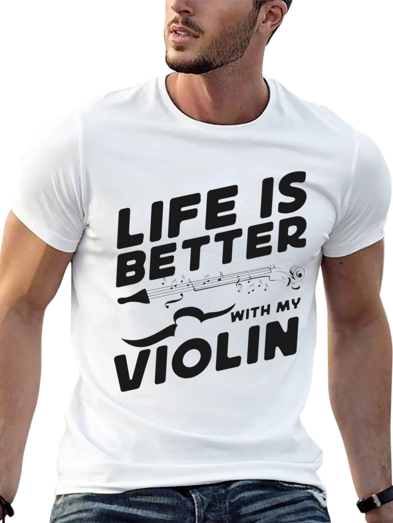 Black Life is Better with My Violin - Black T-Shirt view 13