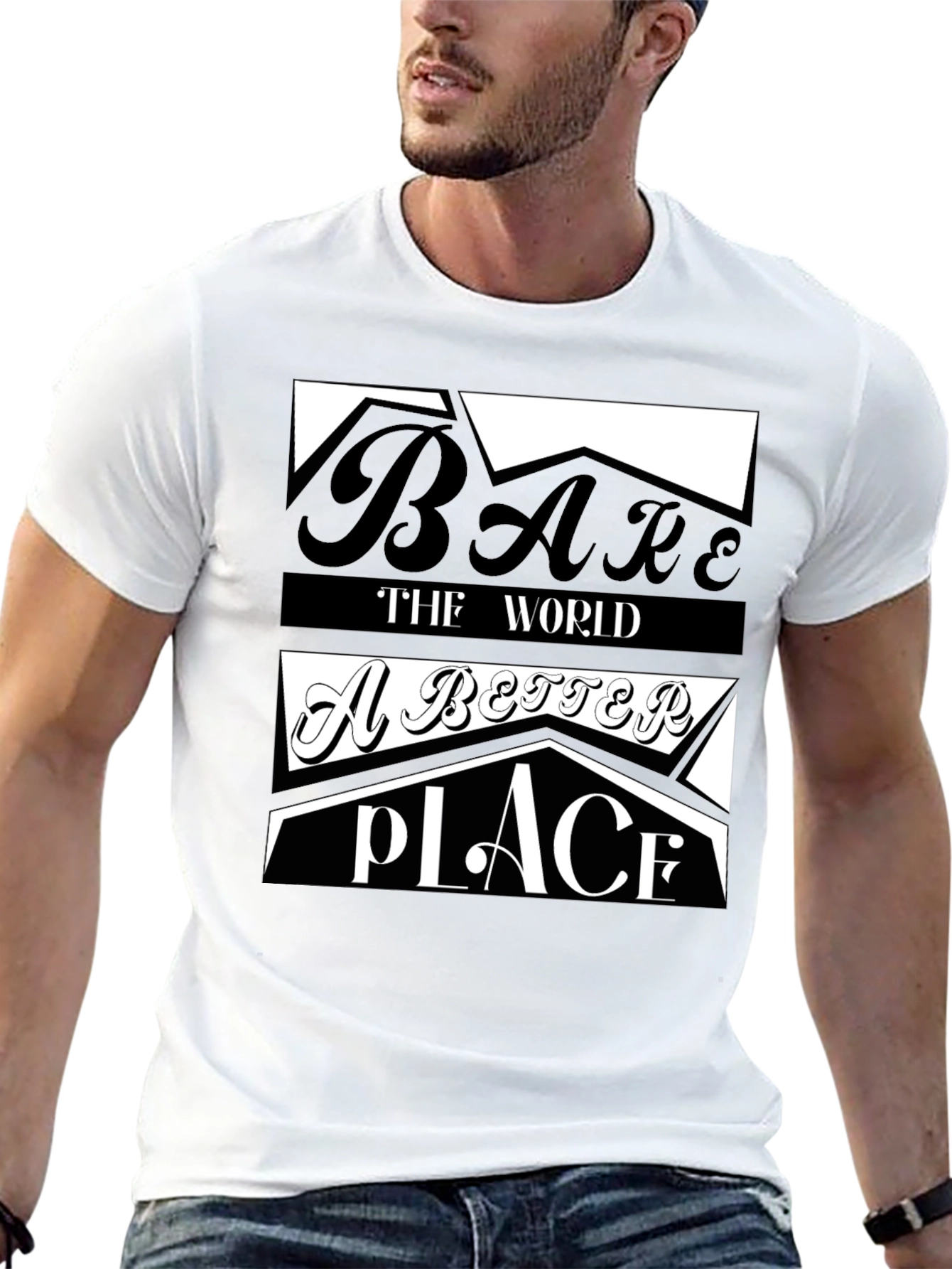 Black Make the World a Better Place Graphic Tee view 13