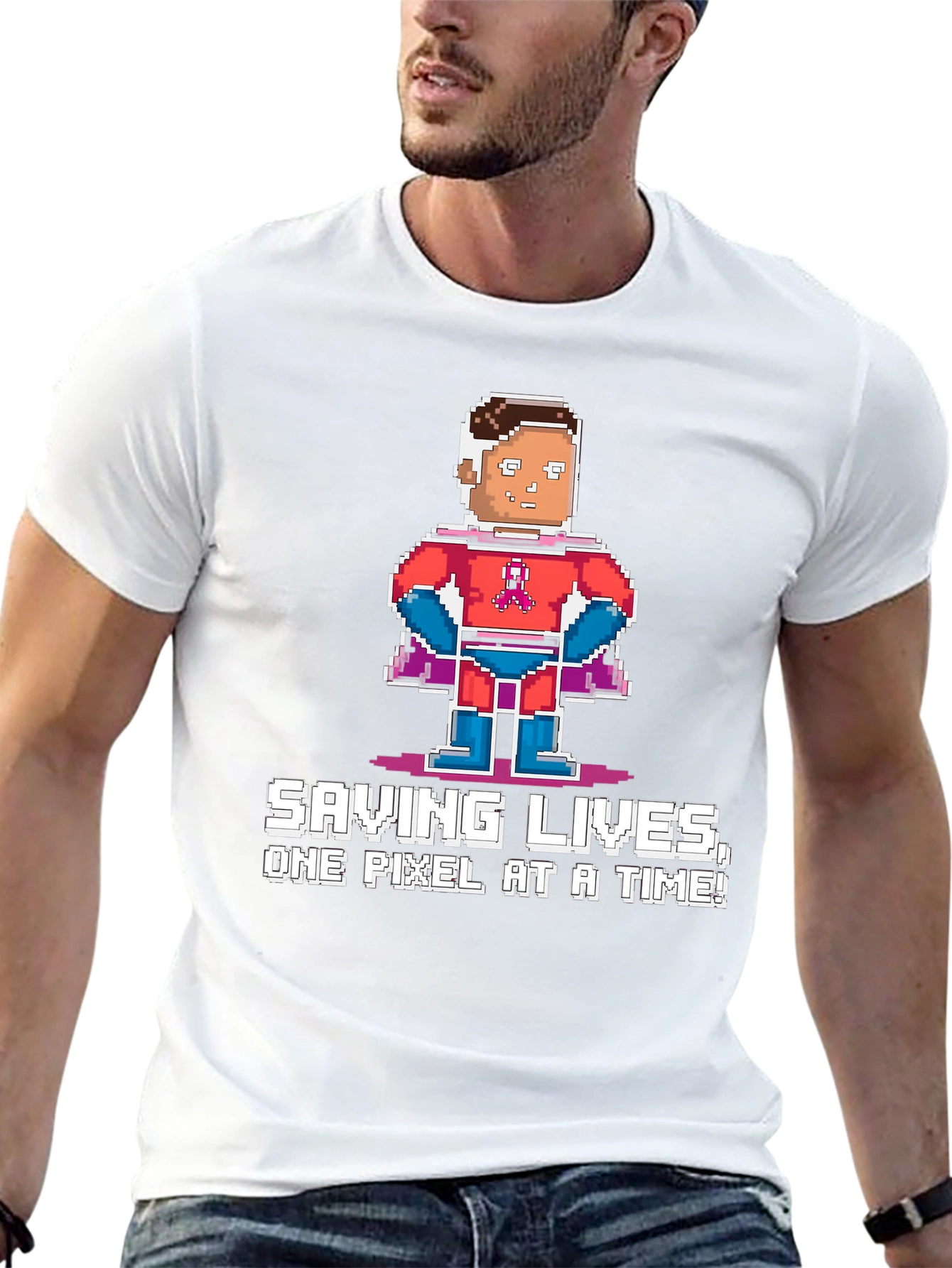 Black Pixel Hero T-Shirt - Saving Lives, One Pixel at a Time view 13