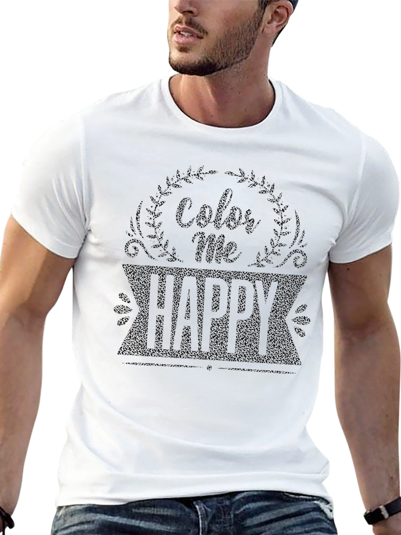 Color Me Happy Black Graphic Tee - 13