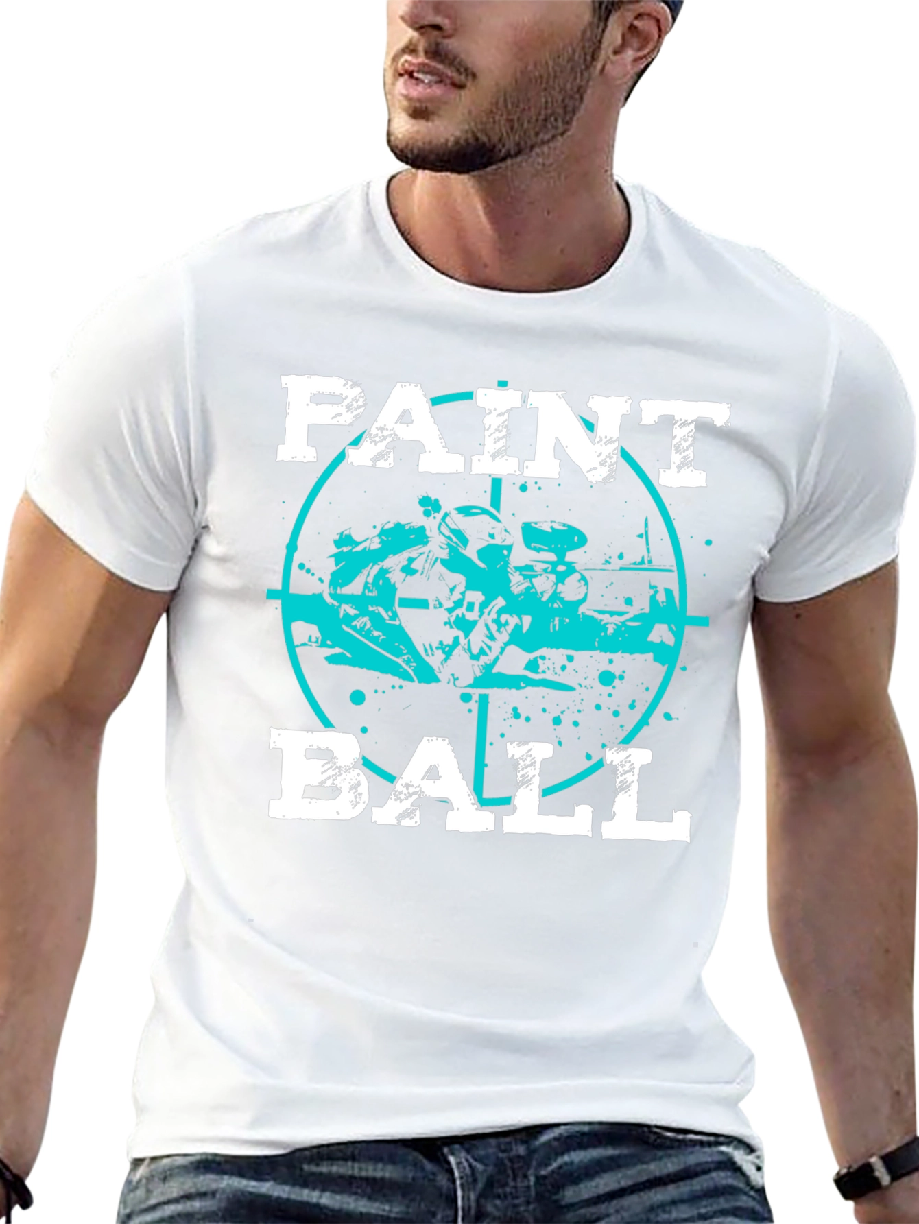 Black Paintball Target Graphic T-Shirt view 13