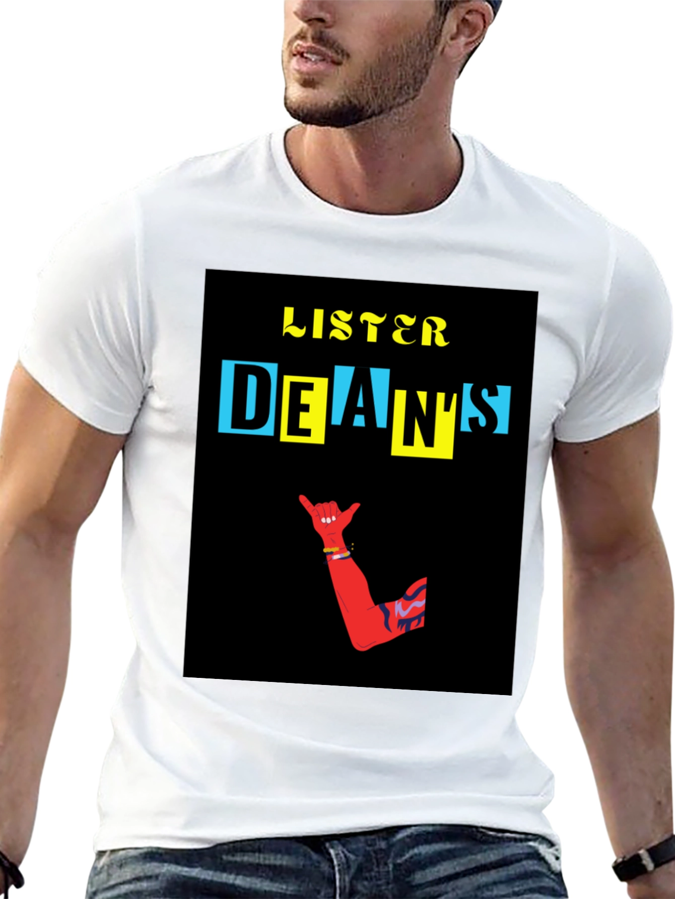 Black Cool Graphic T-Shirt - Listener Dean's Design view 13