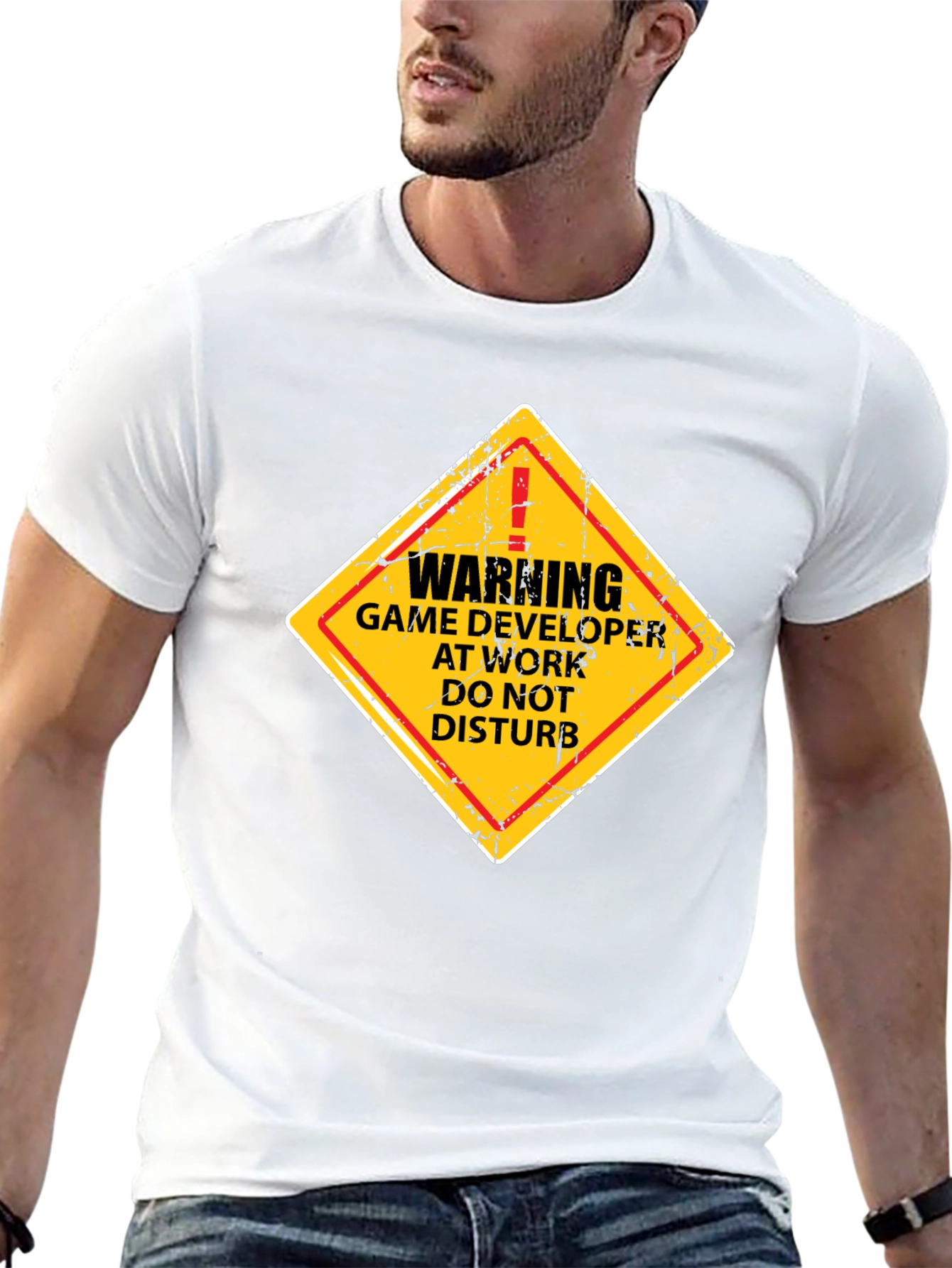 Black Warning Game Developer T-Shirt - Funny Programmer Tee view 13
