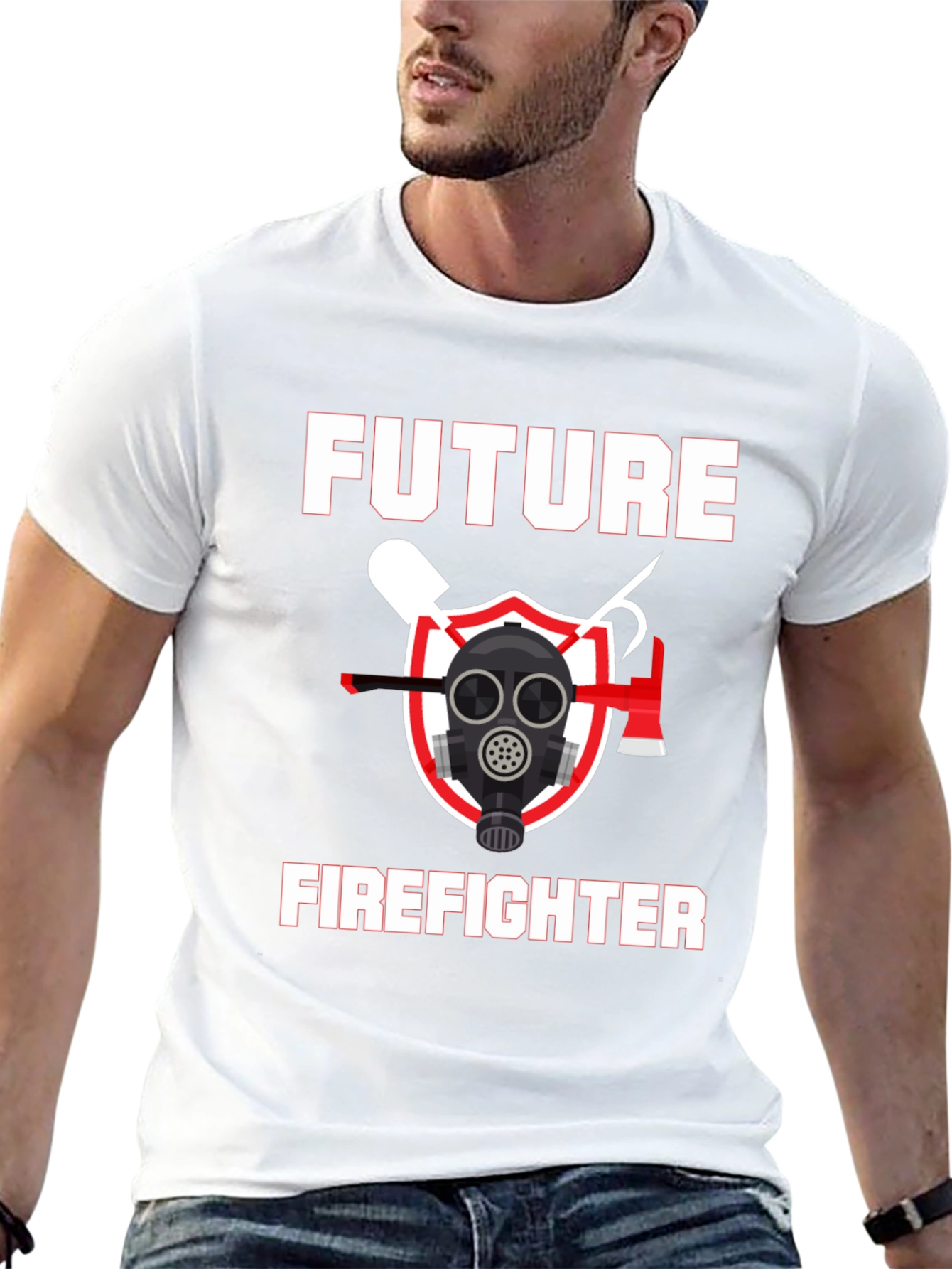 Black Future Firefighter Graphic T-Shirt - Black Cotton Tee view 13