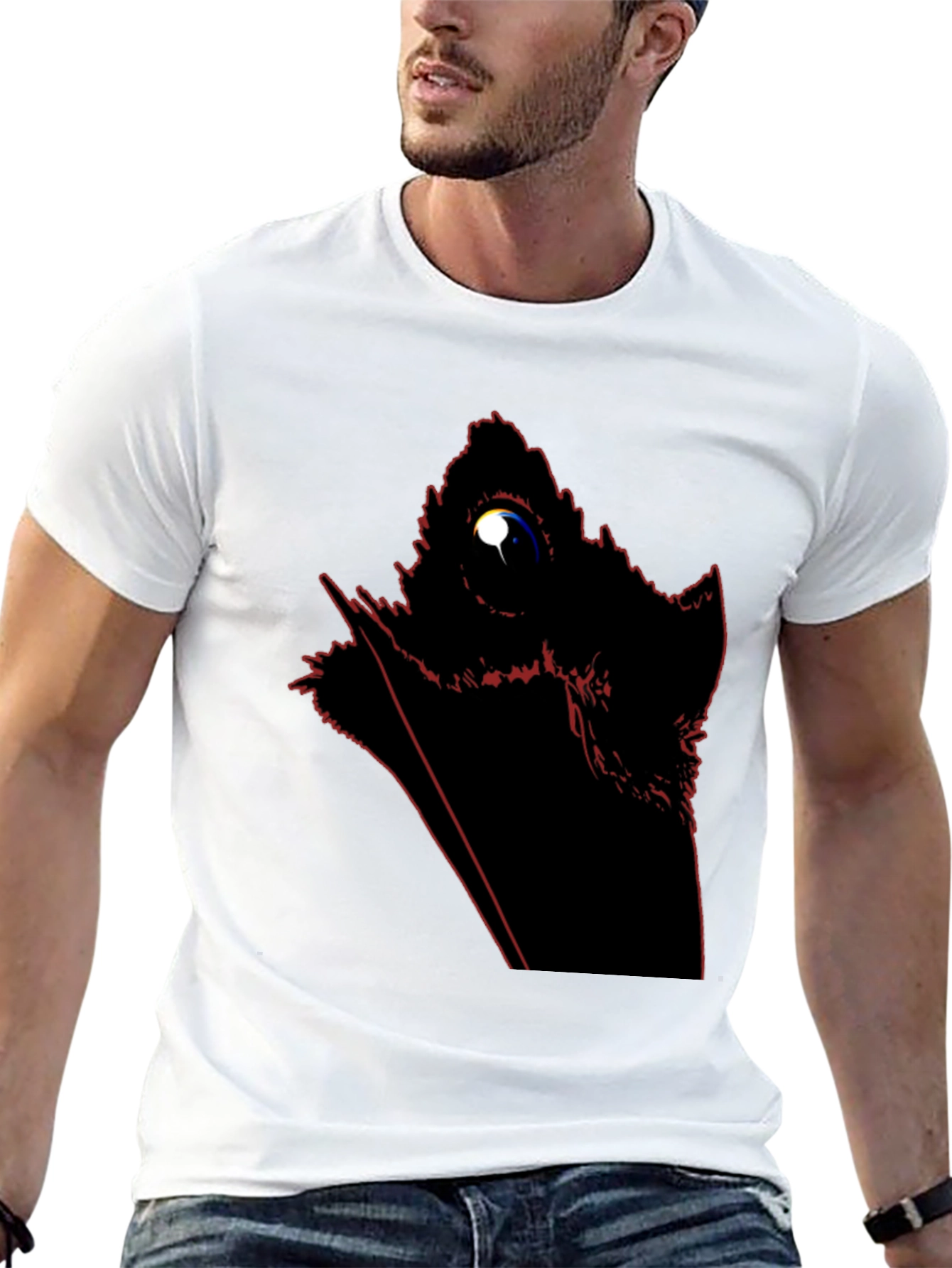 Black Raven Silhouette Graphic Tee - Men's Black T-Shirt view 13