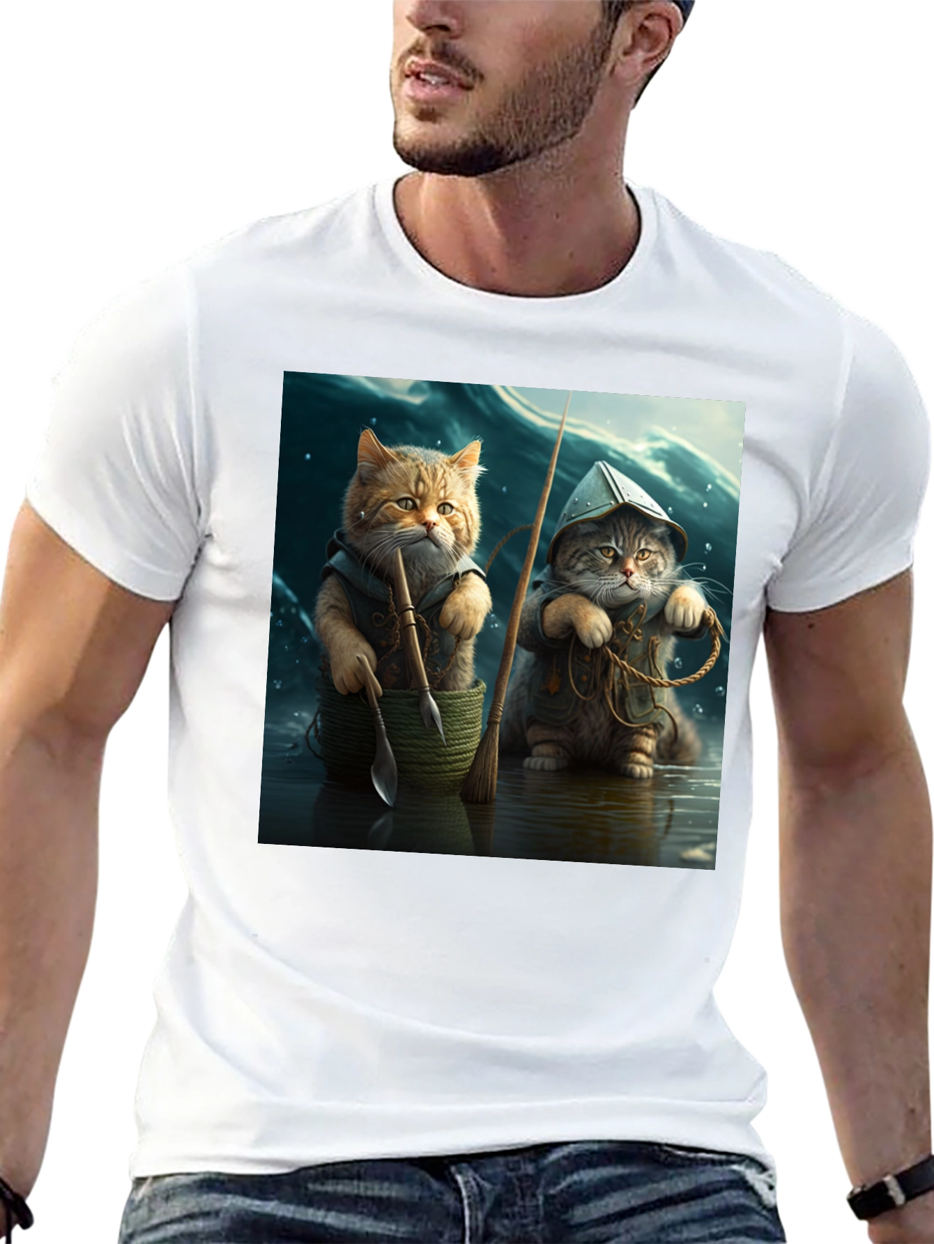 Black Cat Fishermen Graphic Tee view 13
