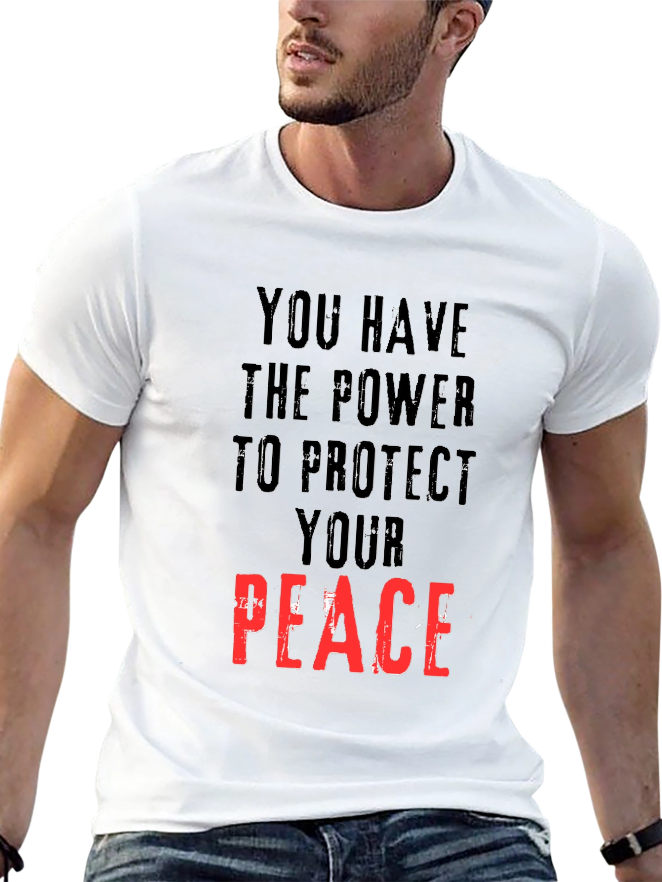 Black Power to Protect Peace Graphic Tee - Black view 13