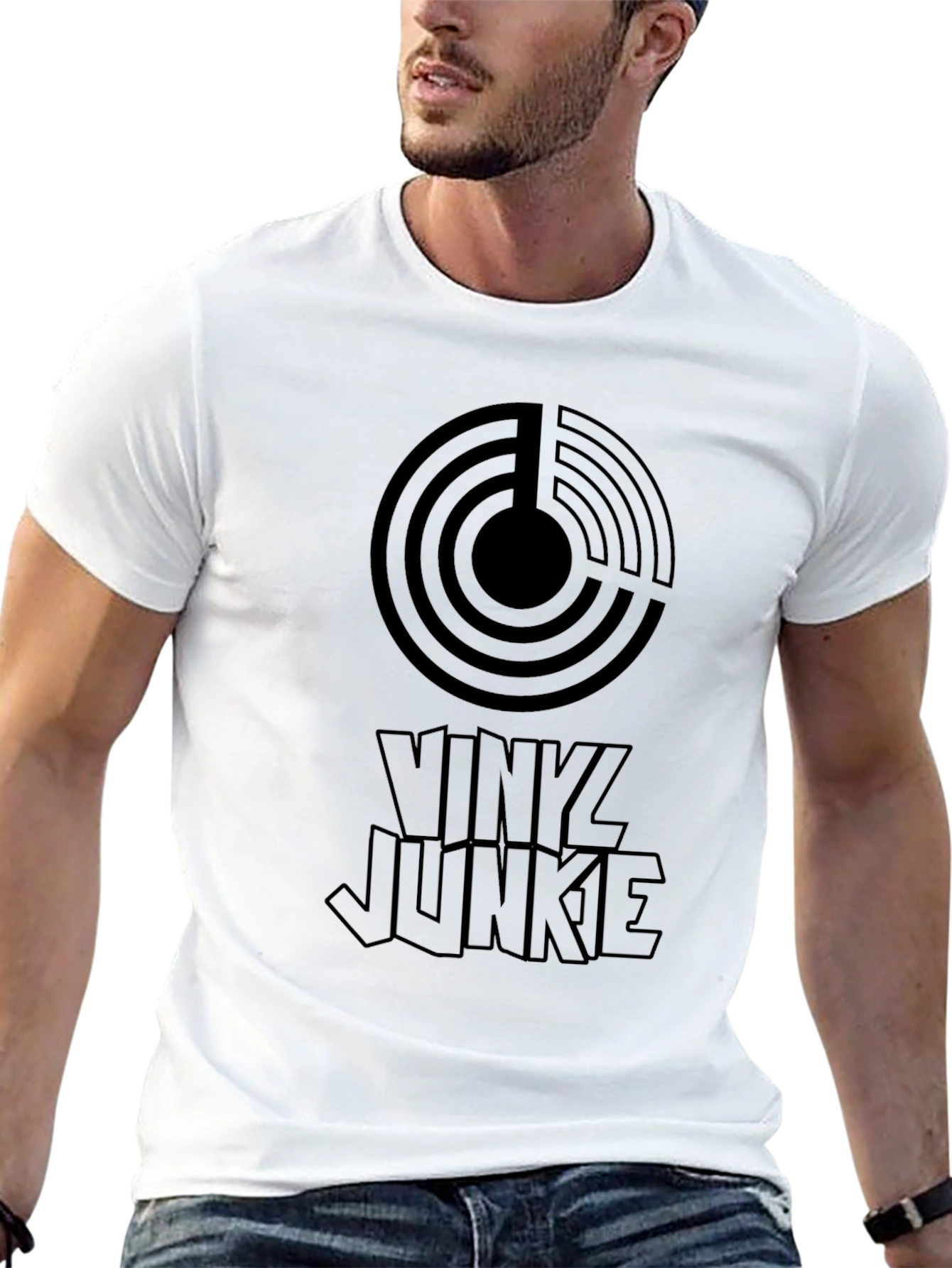 Black Vinyl Junkie Black Graphic Tee view 13