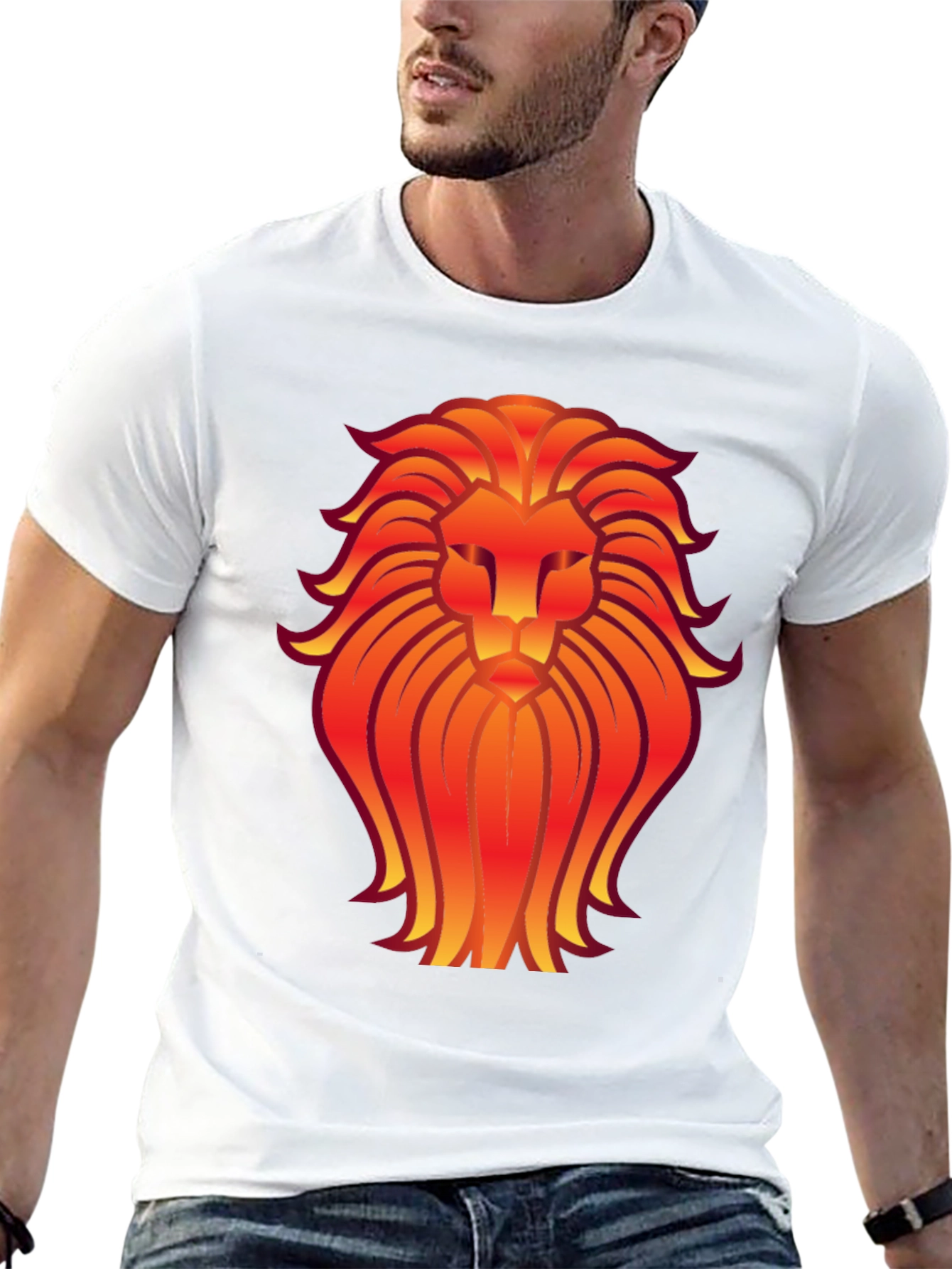 Black Fiery Lion Graphic Tee - Bold & Stylish view 13