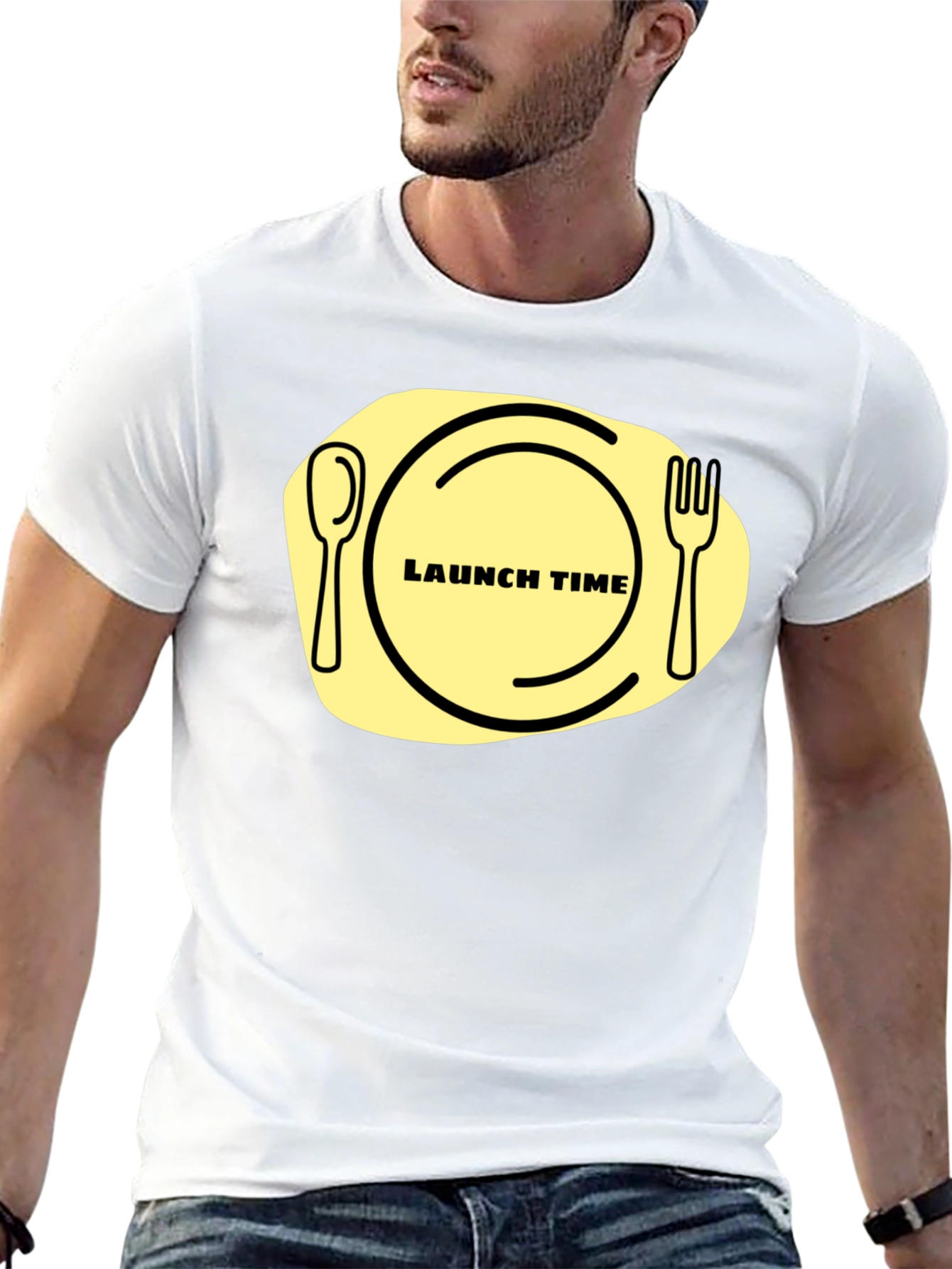 Black Launch Time T-Shirt: Funny Foodie Graphic Tee view 13