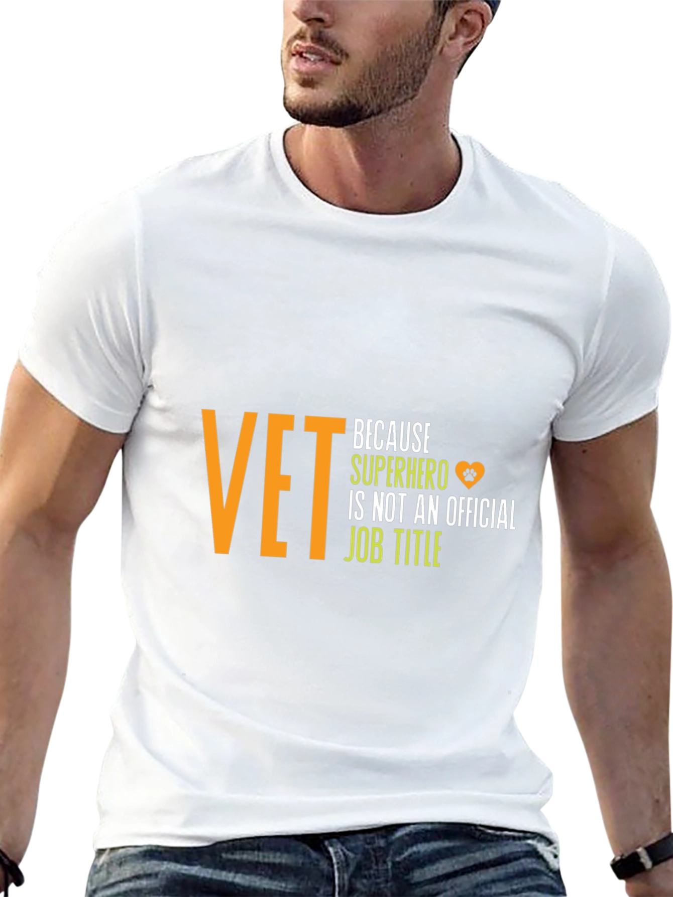 Black Vet Superhero T-Shirt - Black Cotton Tee view 13