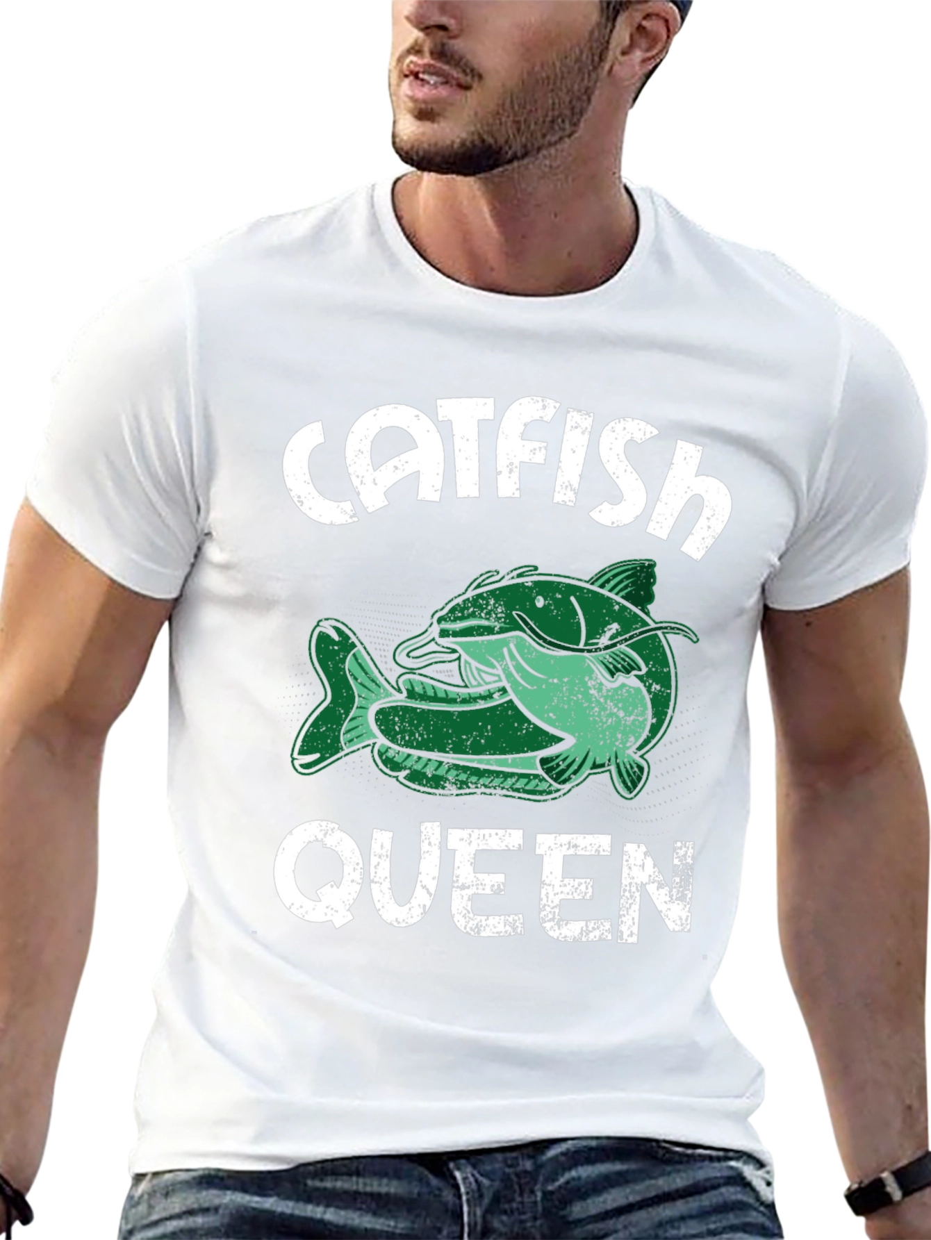 Black Catfish Queen T-Shirt - Fishing Tee view 13