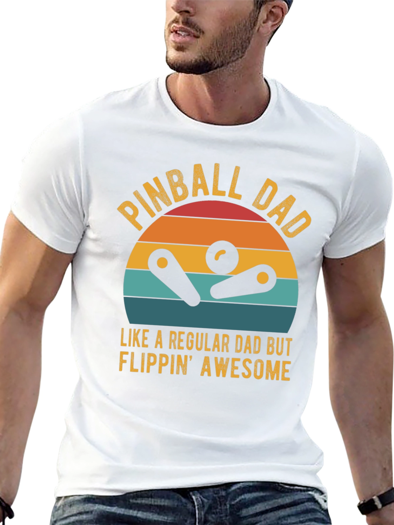 Black Pinball Dad Graphic T-Shirt - Flippin' Awesome Tee view 13