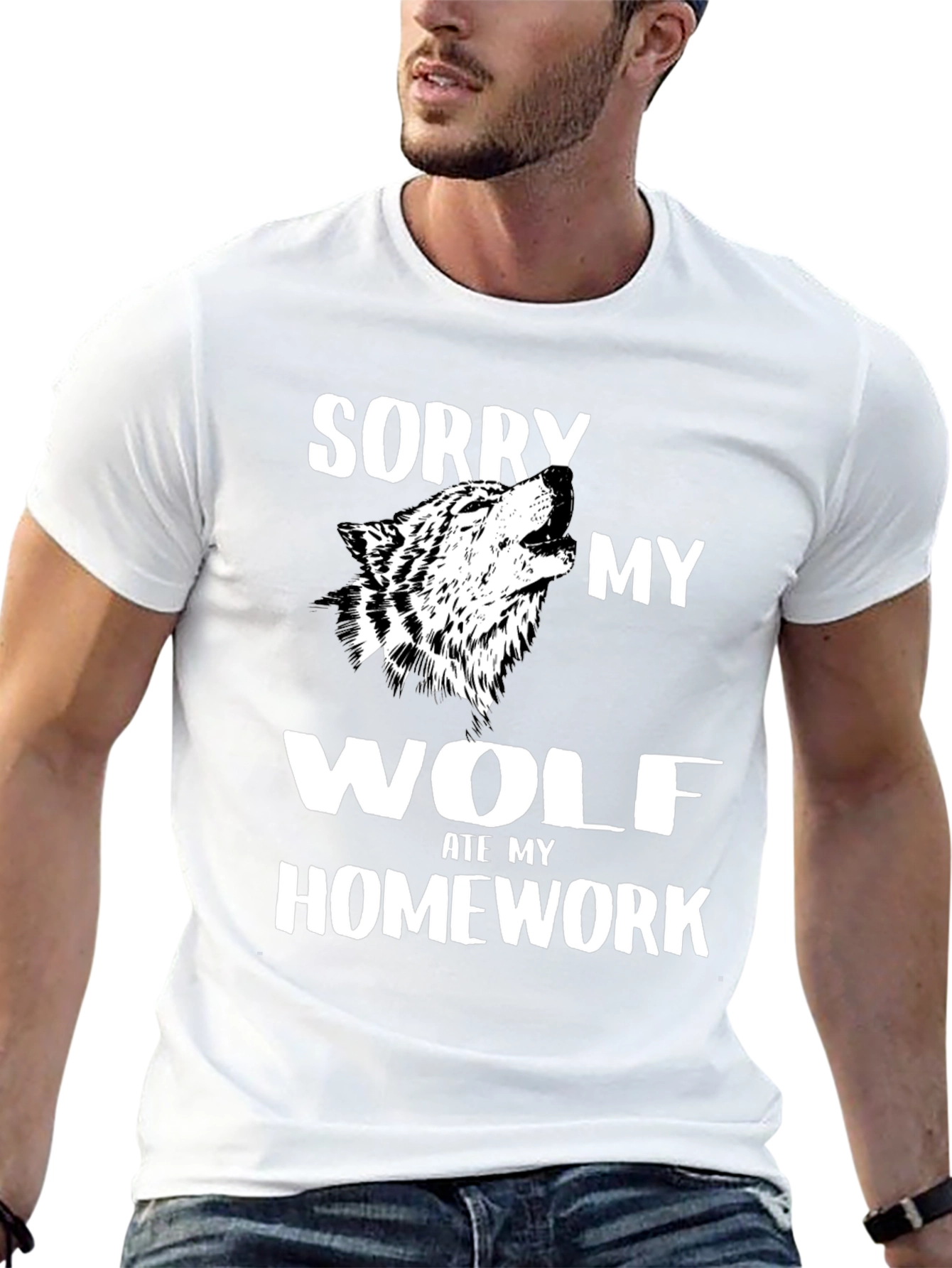 Black Wolf Ate My Homework Graphic Tee view 13