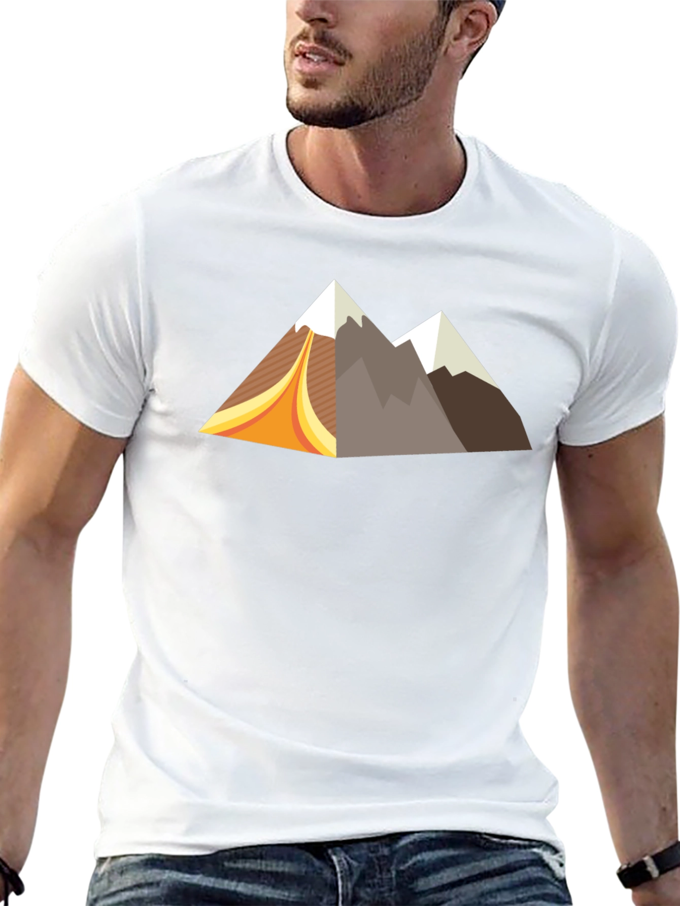 Black Retro Mountain Graphic Tee - Black Short Sleeve Shirt view 13