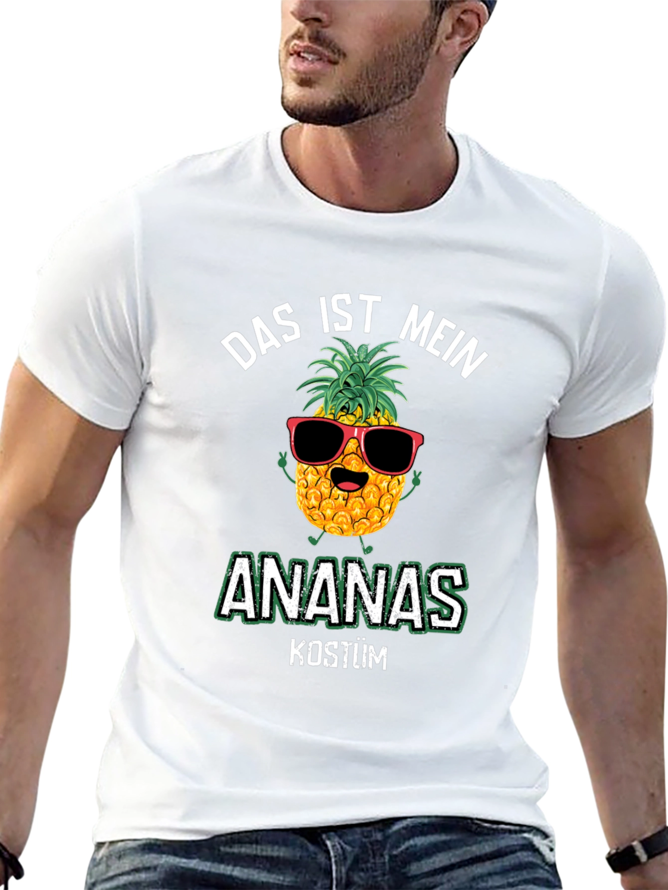Black Das ist mein Ananas Kostüm Funny German Pineapple T-Shirt view 13