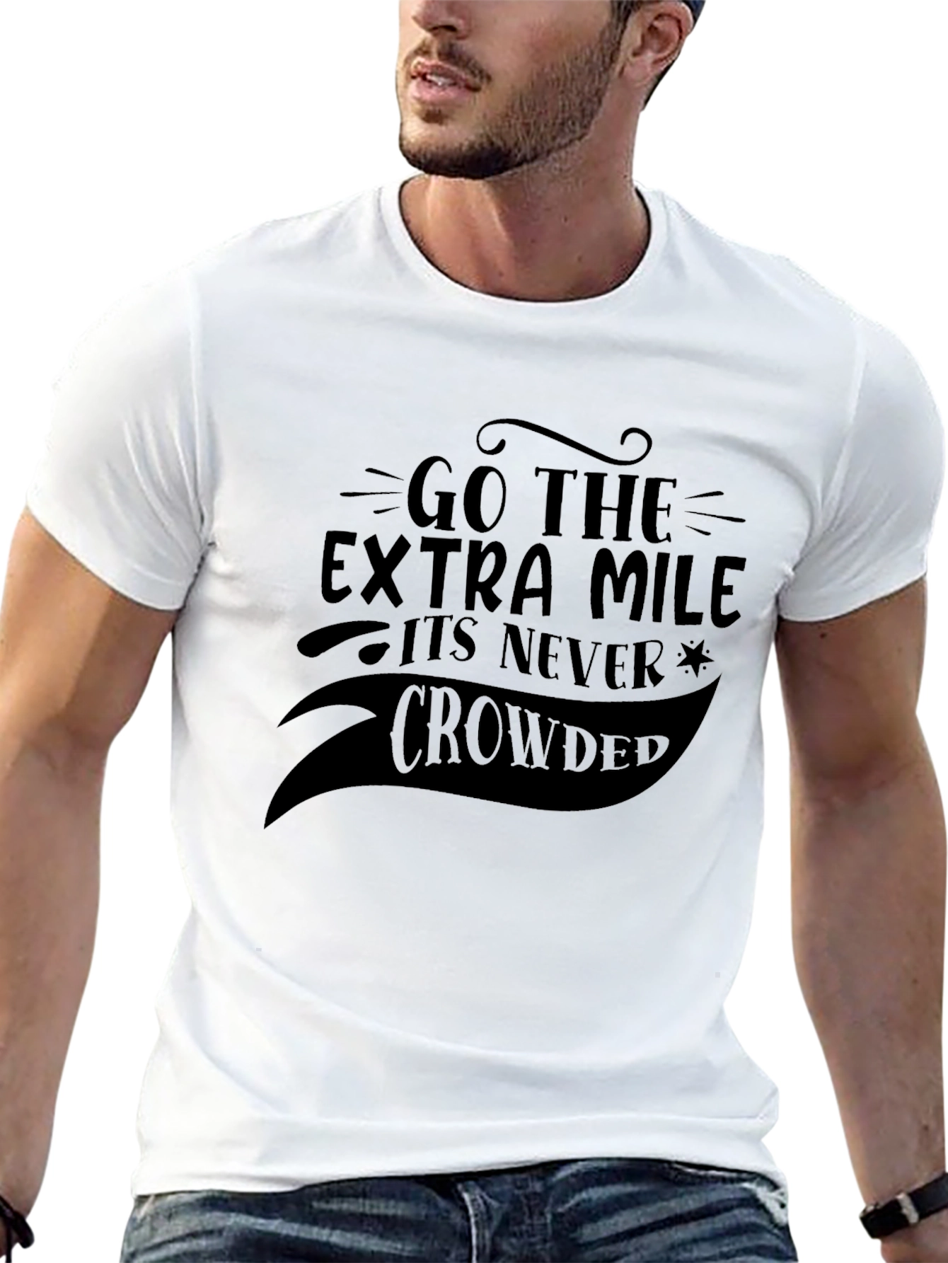 Black Go the Extra Mile Black Graphic Tee view 13