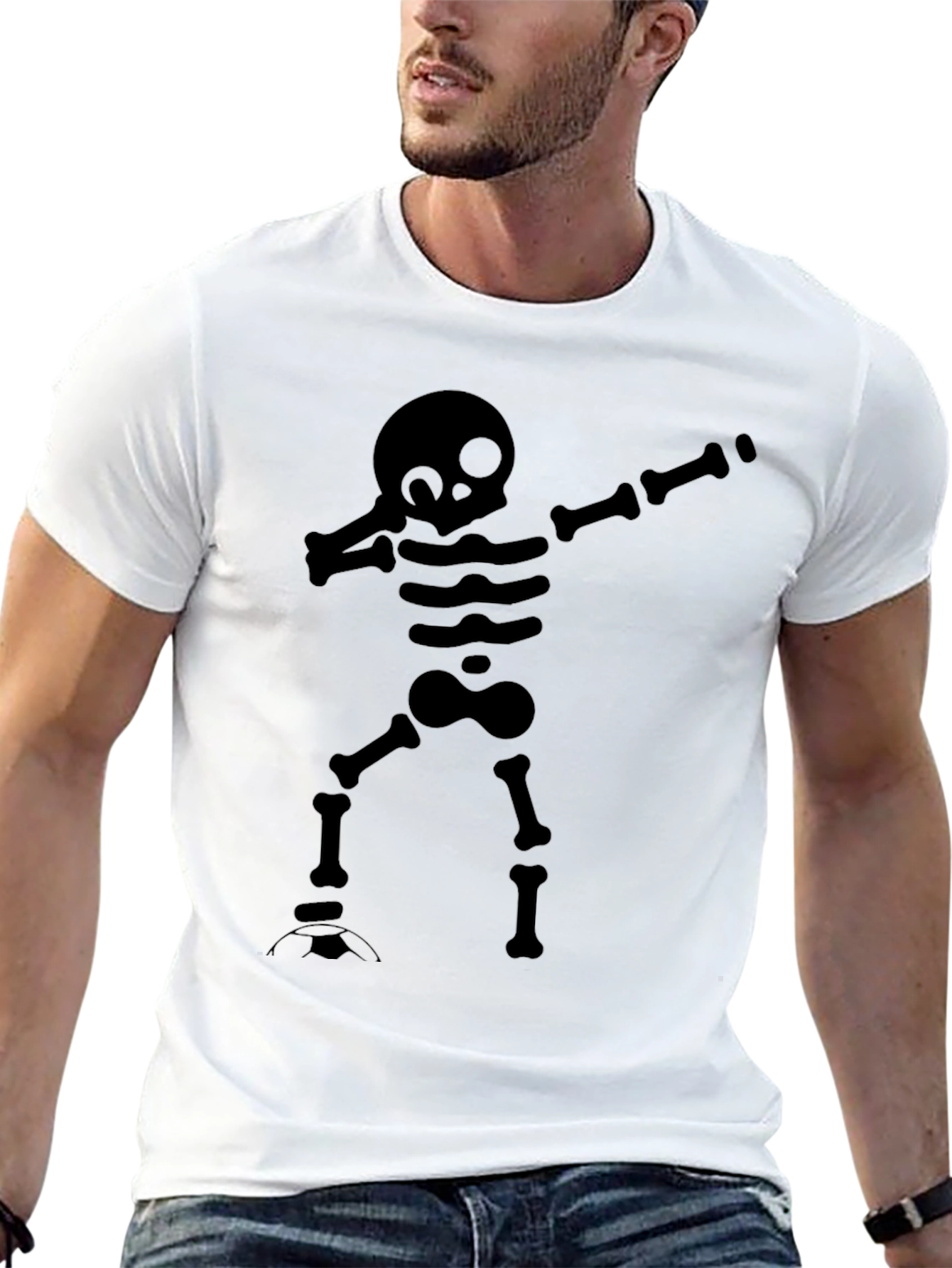 Black Skeleton Dab T-Shirt - Funny Halloween Tee view 13