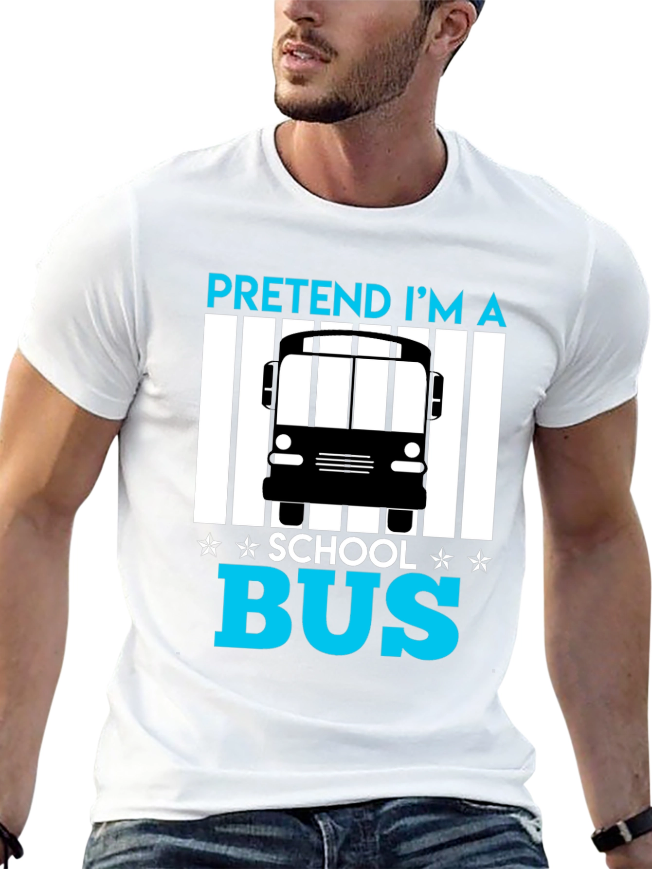 Black Pretend I'm A School Bus Funny T-Shirt view 13