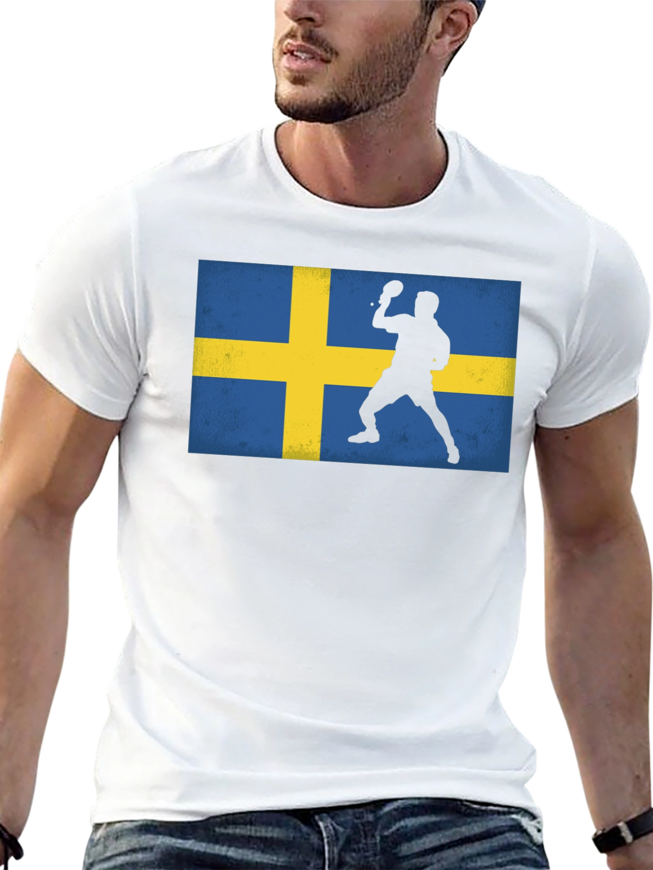 Black Sweden Table Tennis Flag T-Shirt view 13