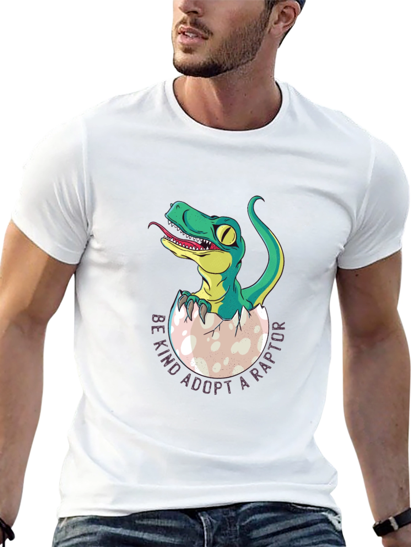 Black Adopt a Raptor T-Shirt - Unique Dinosaur Tee view 13