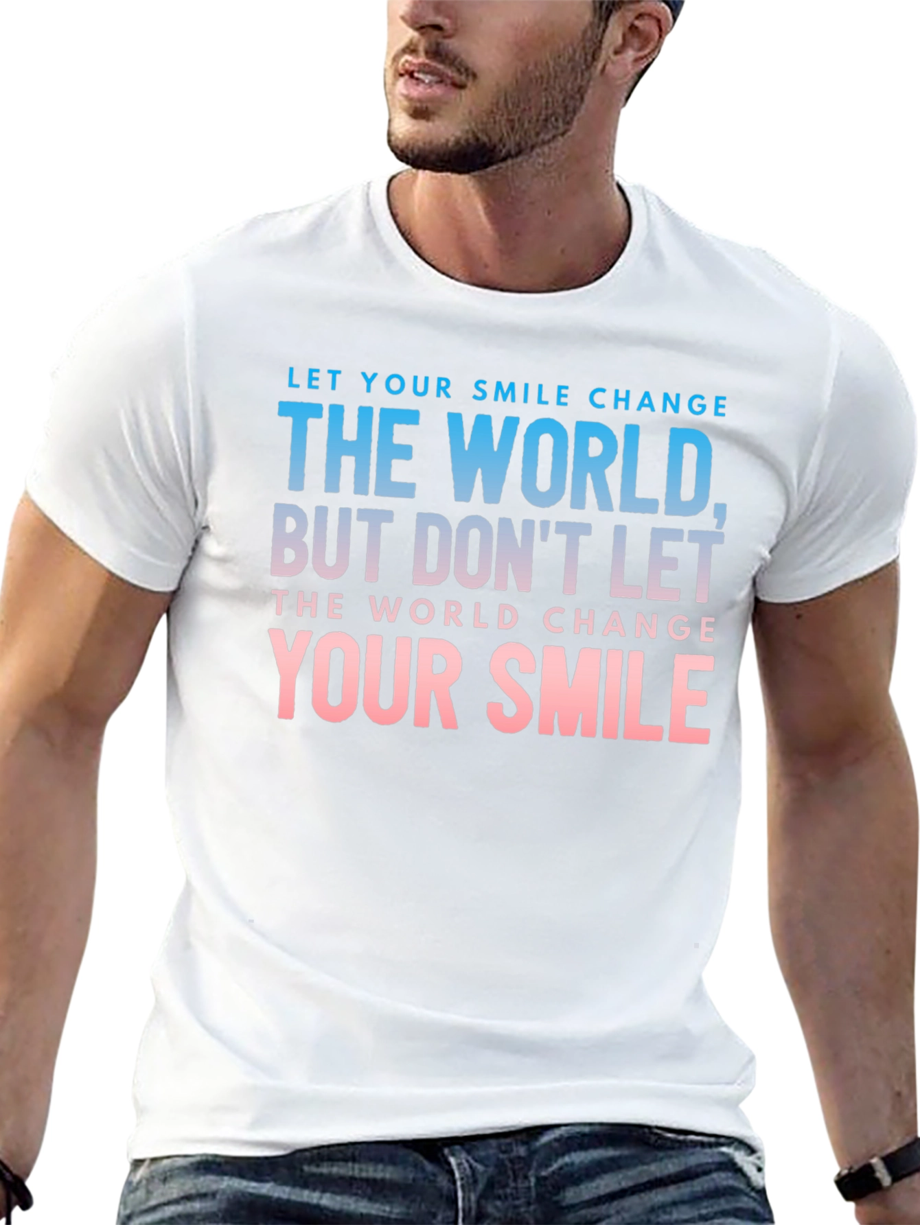 Black Smile Change The World Graphic T-Shirt view 13