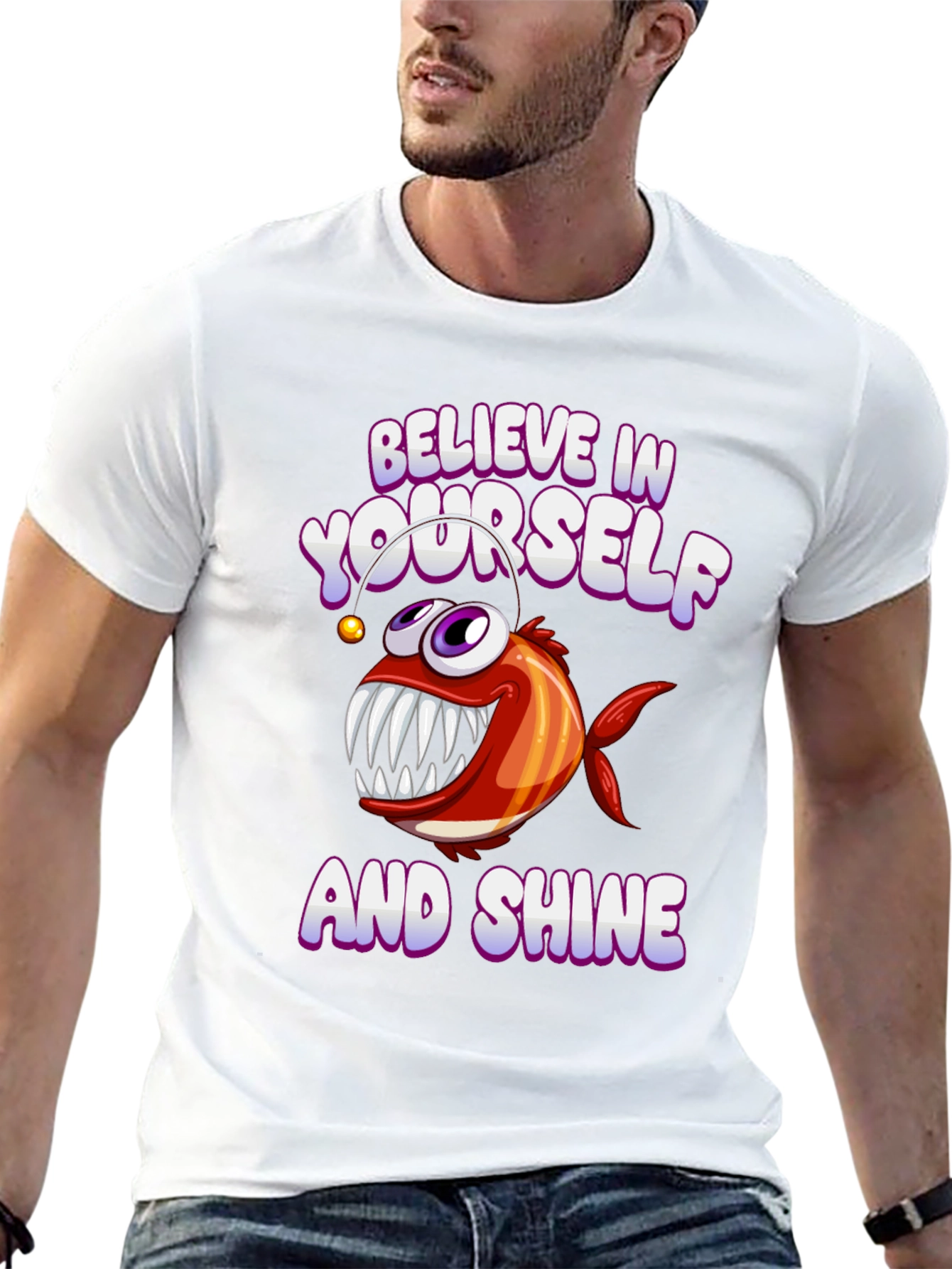 Black Believe in Yourself Anglerfish Graphic Tee view 13