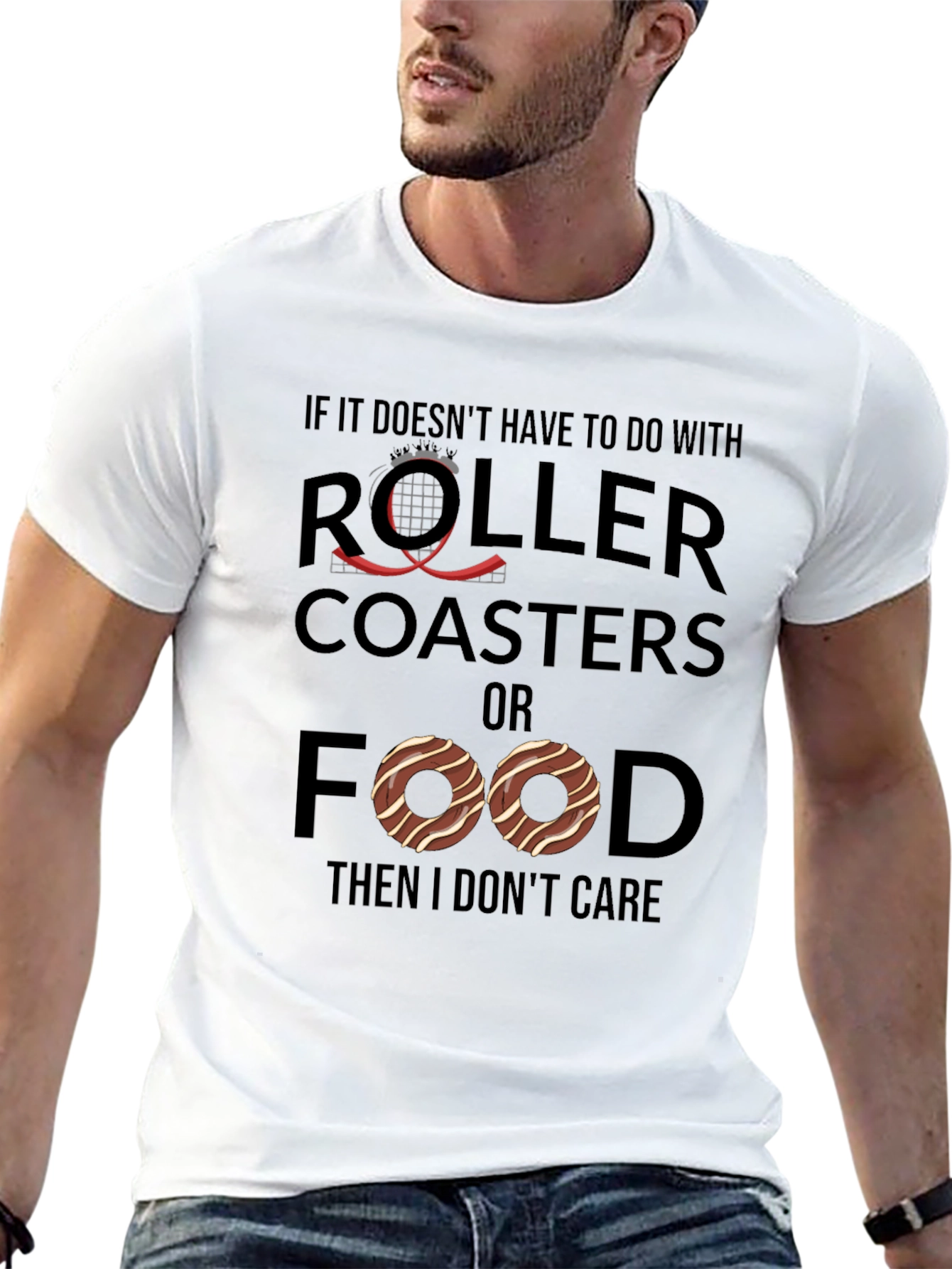 Black Roller Coasters & Food T-Shirt view 13