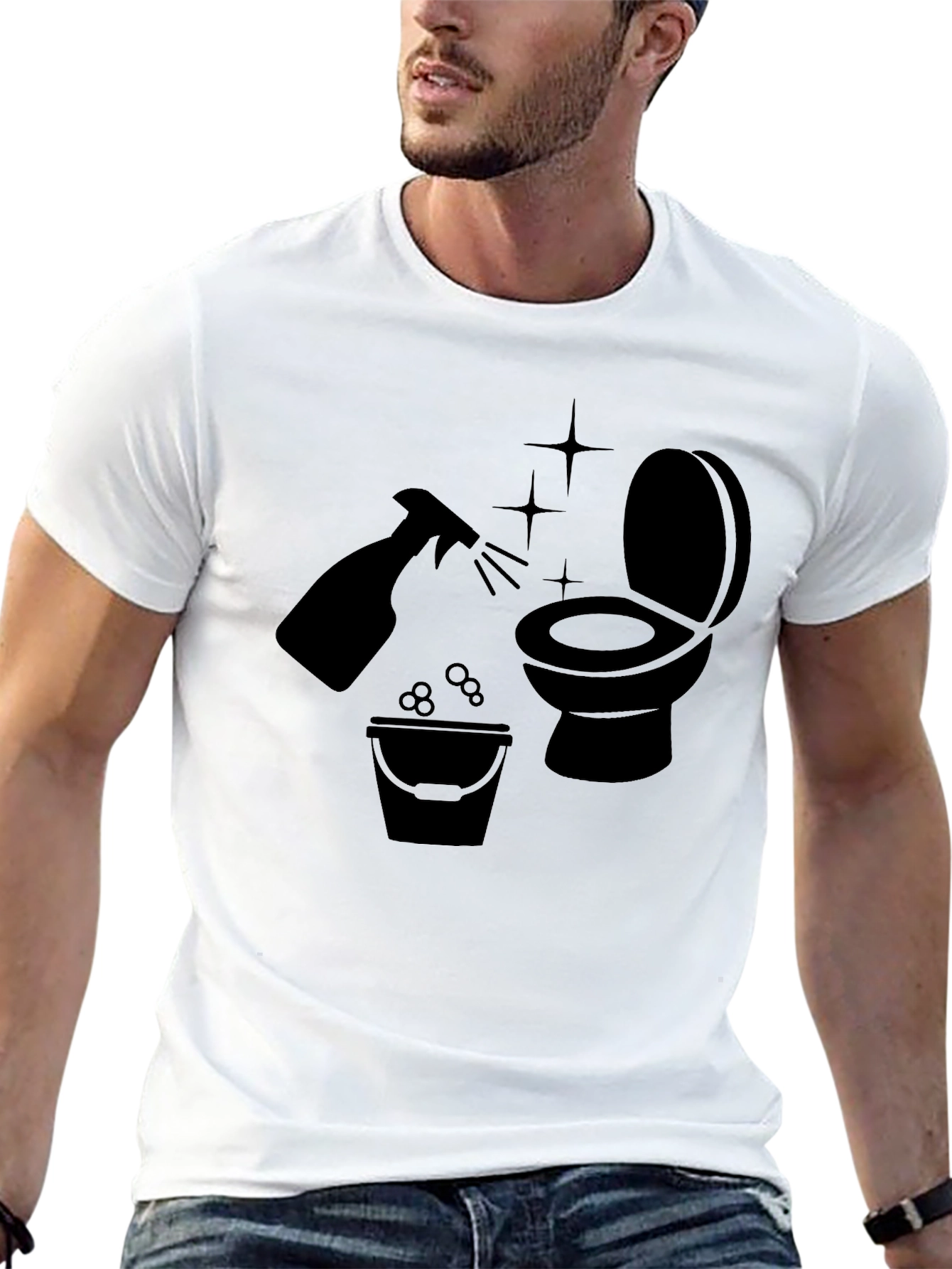 Black Cleaning Crew T-Shirt - Funny Janitor Gift view 13