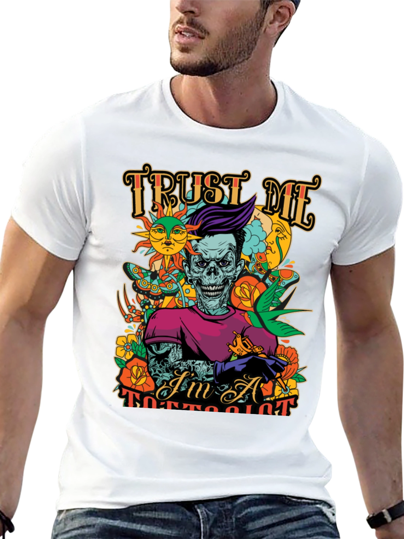 Black Trust Me I'm A Tattooist Black Graphic Tee view 13