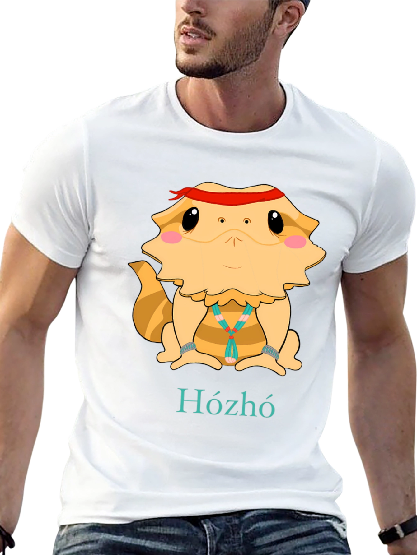 Black Bearded Dragon Hózhó T-Shirt - Cool Lizard Tee view 13