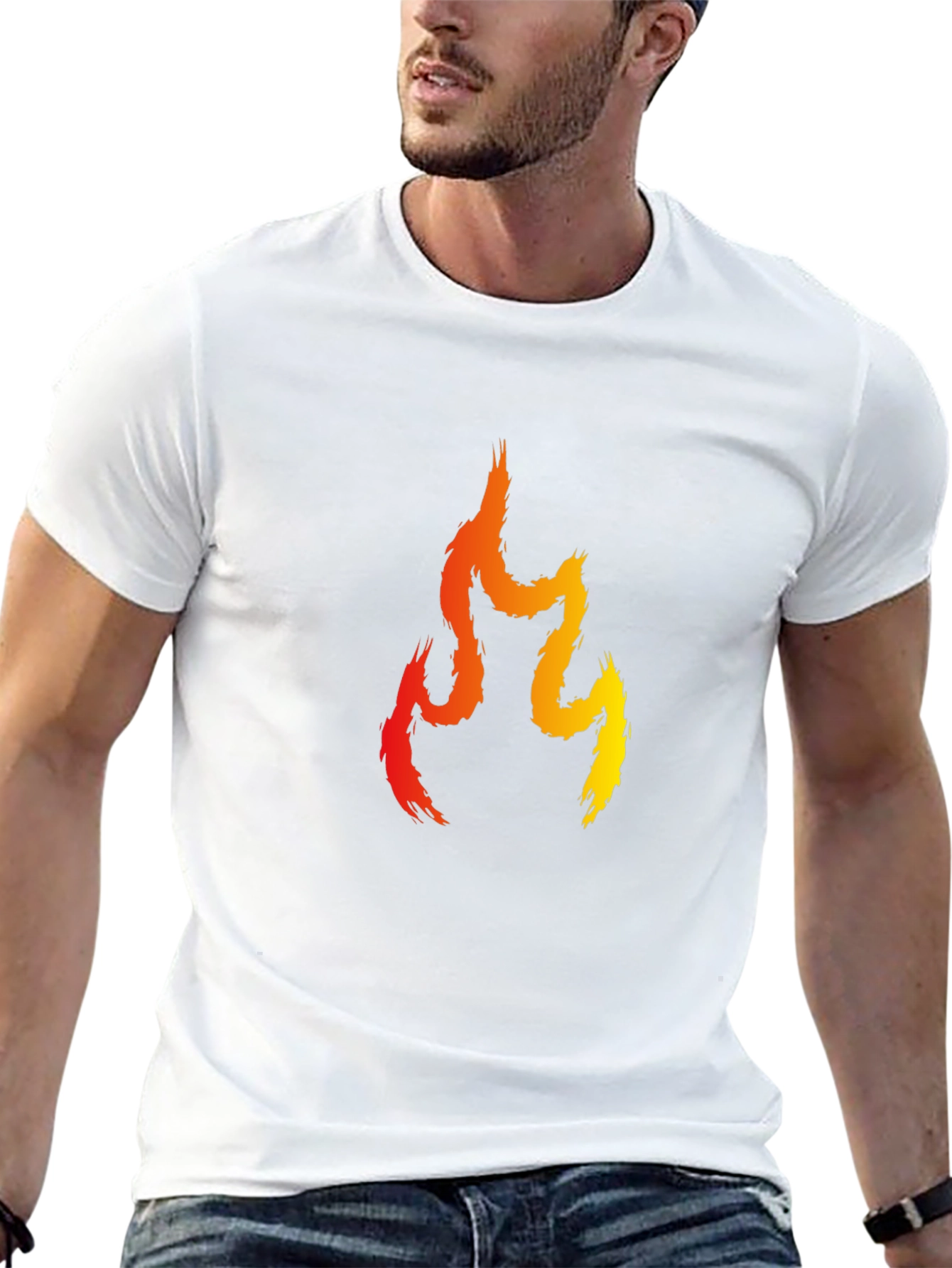 Flame Graphic Black T-Shirt - Stylish Casual Wear - 13
