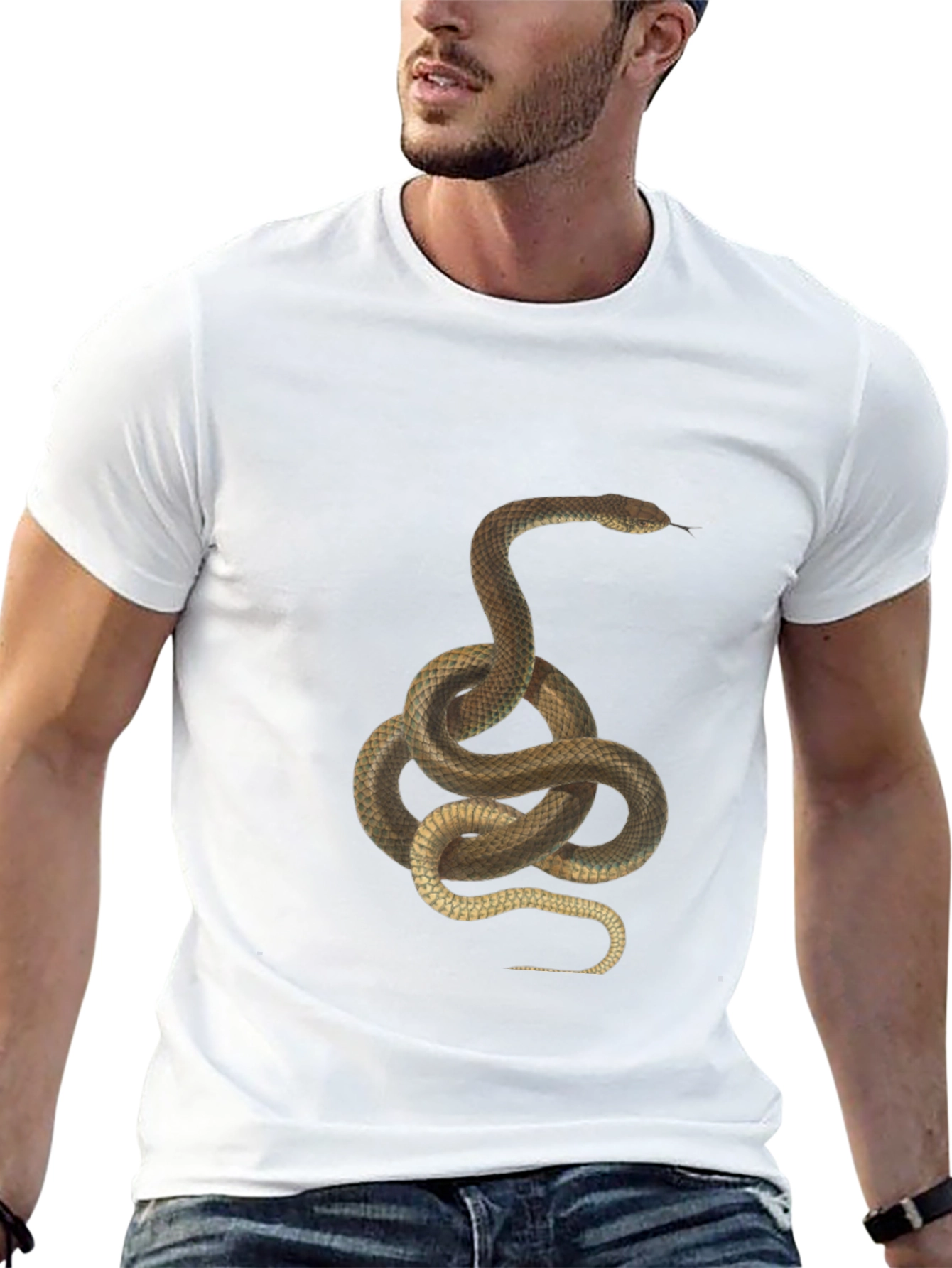 Black Snake Graphic Print T-Shirt - Classic Black Tee view 13