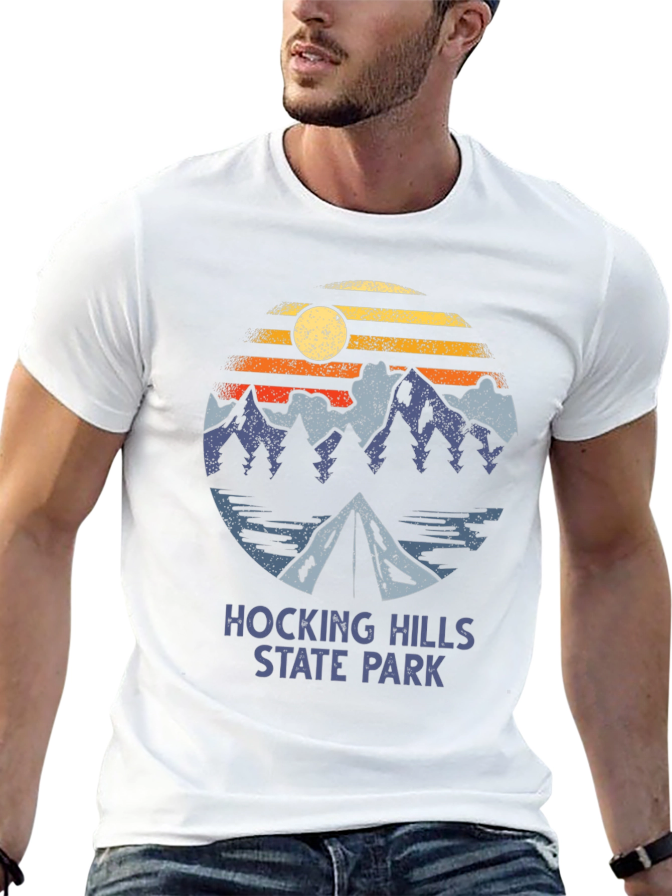 Black Hocking Hills State Park T-Shirt Camping Graphic Tee view 13