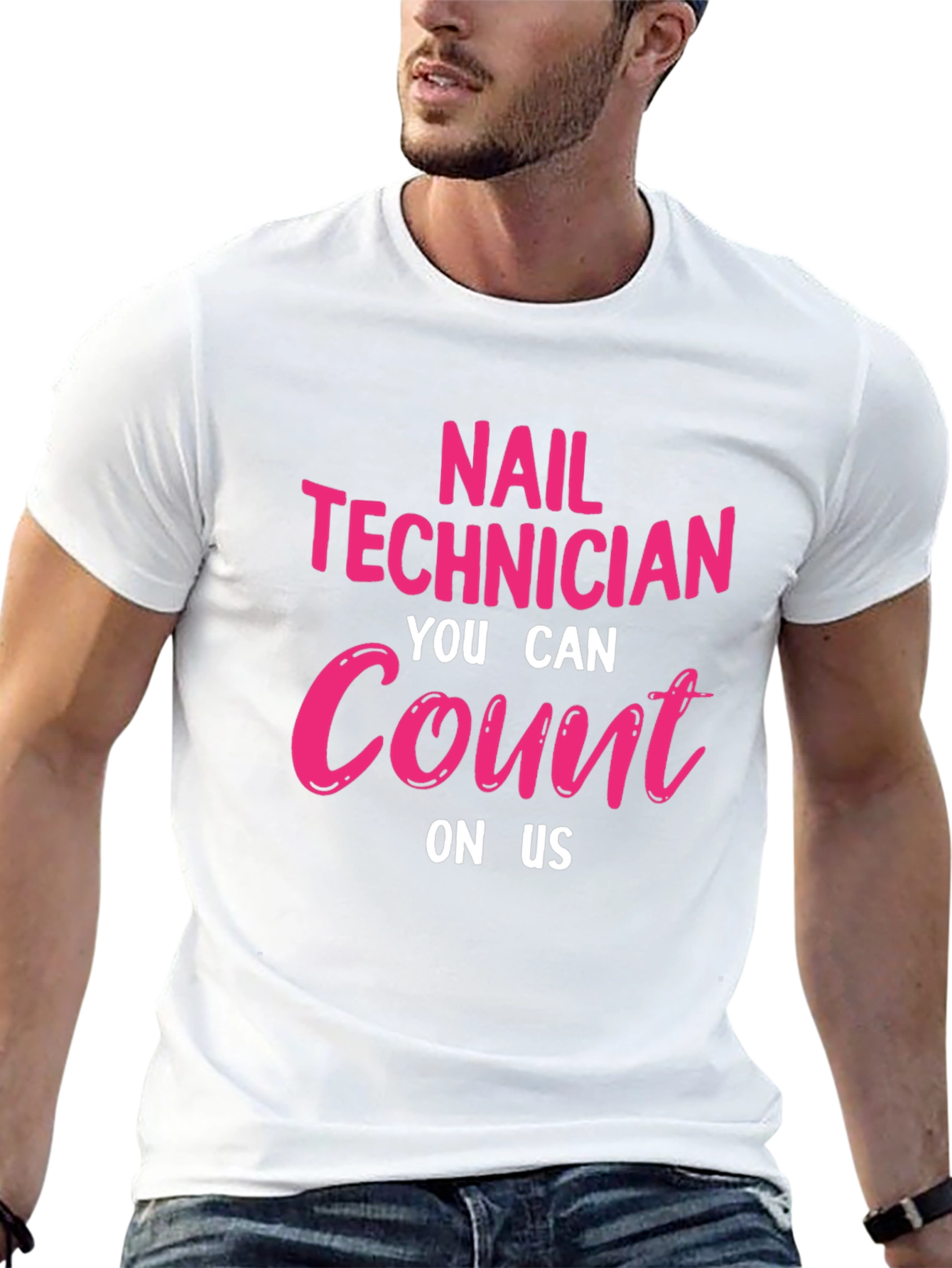 Black Nail Technician T-Shirt: You Can Count On Us view 13