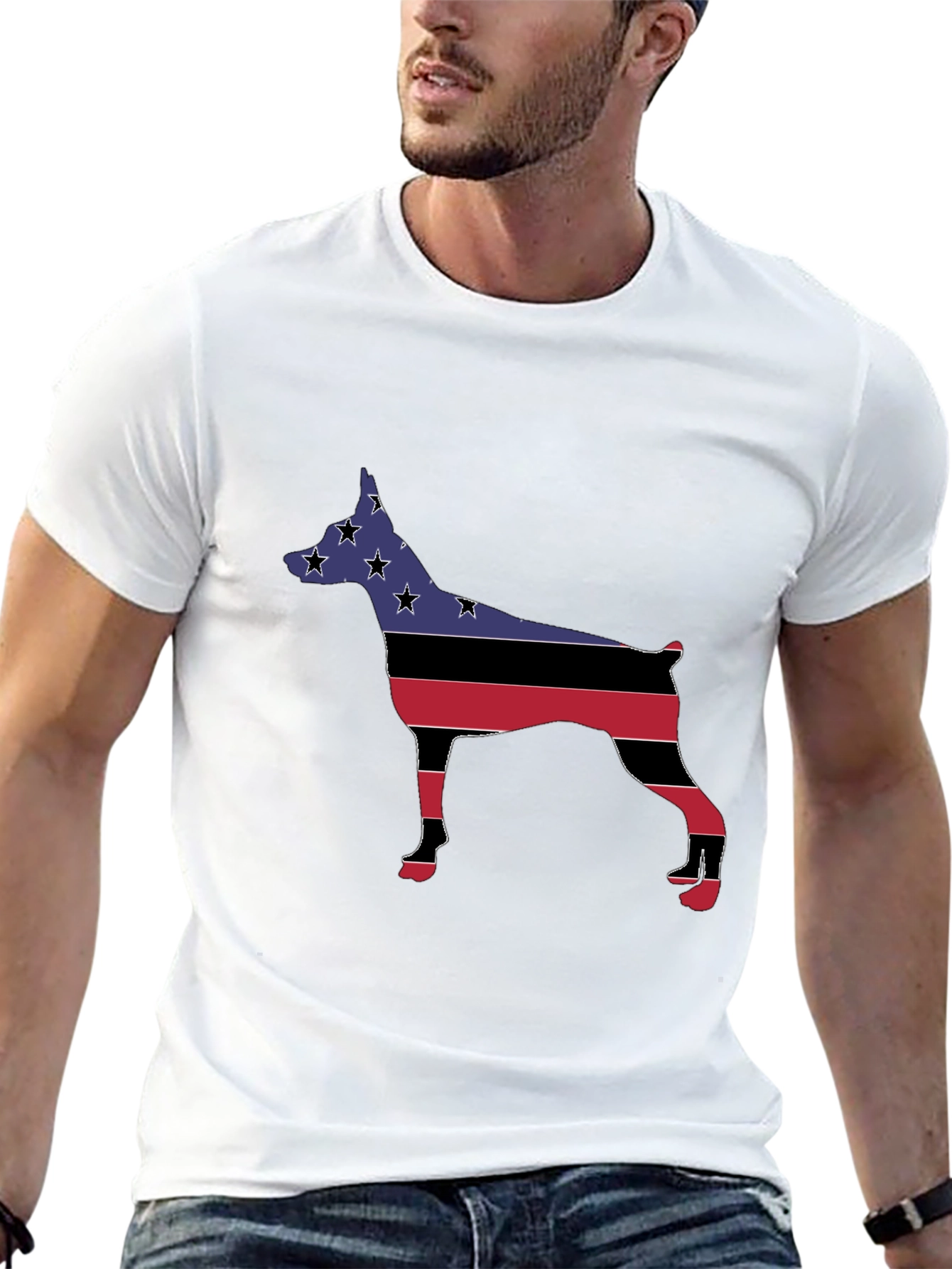 Black Patriotic Dog Silhouette Tee view 13