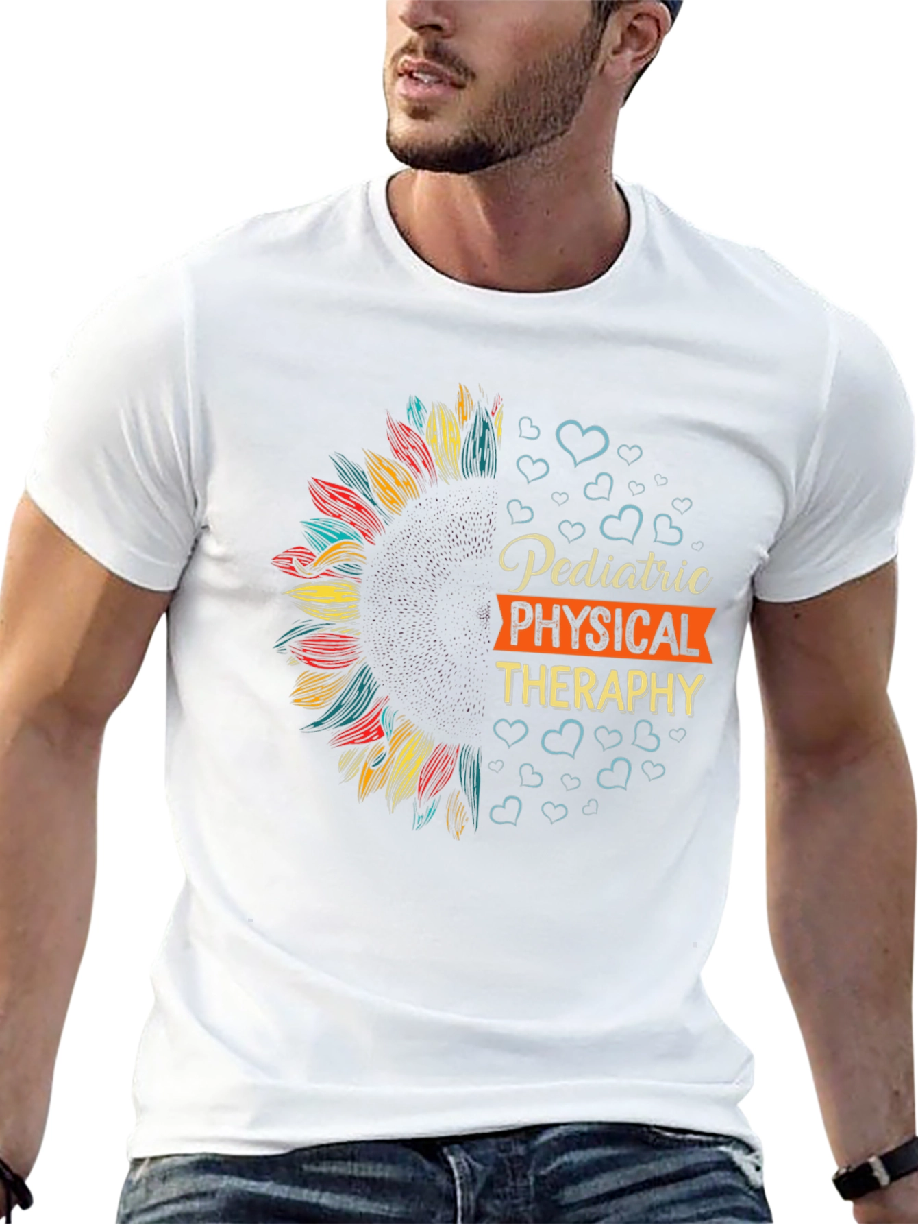 Black Pediatric Physical Therapy Sunflower T-Shirt view 13